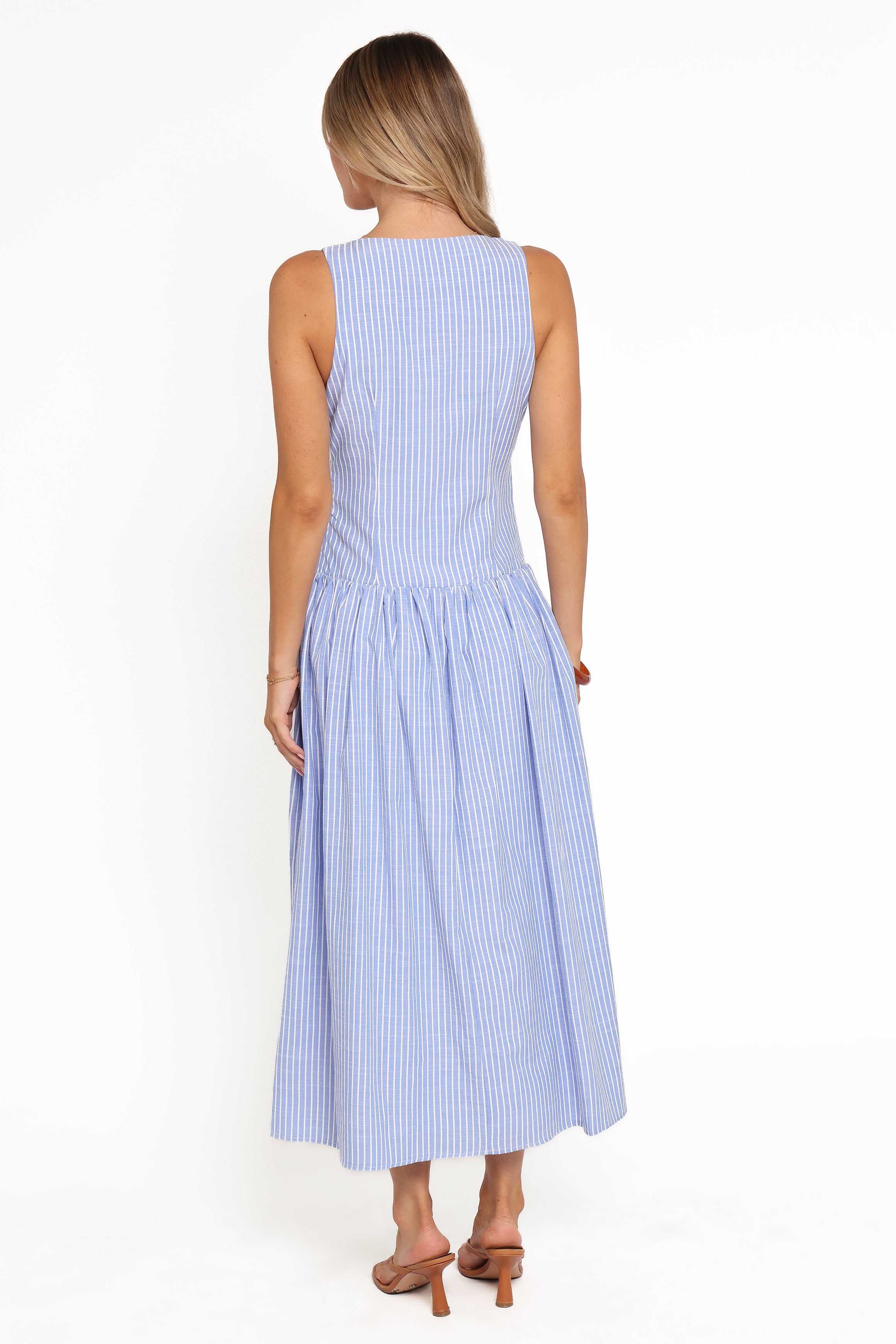 Vanessa Maxi Dress - Navy Pinstripe