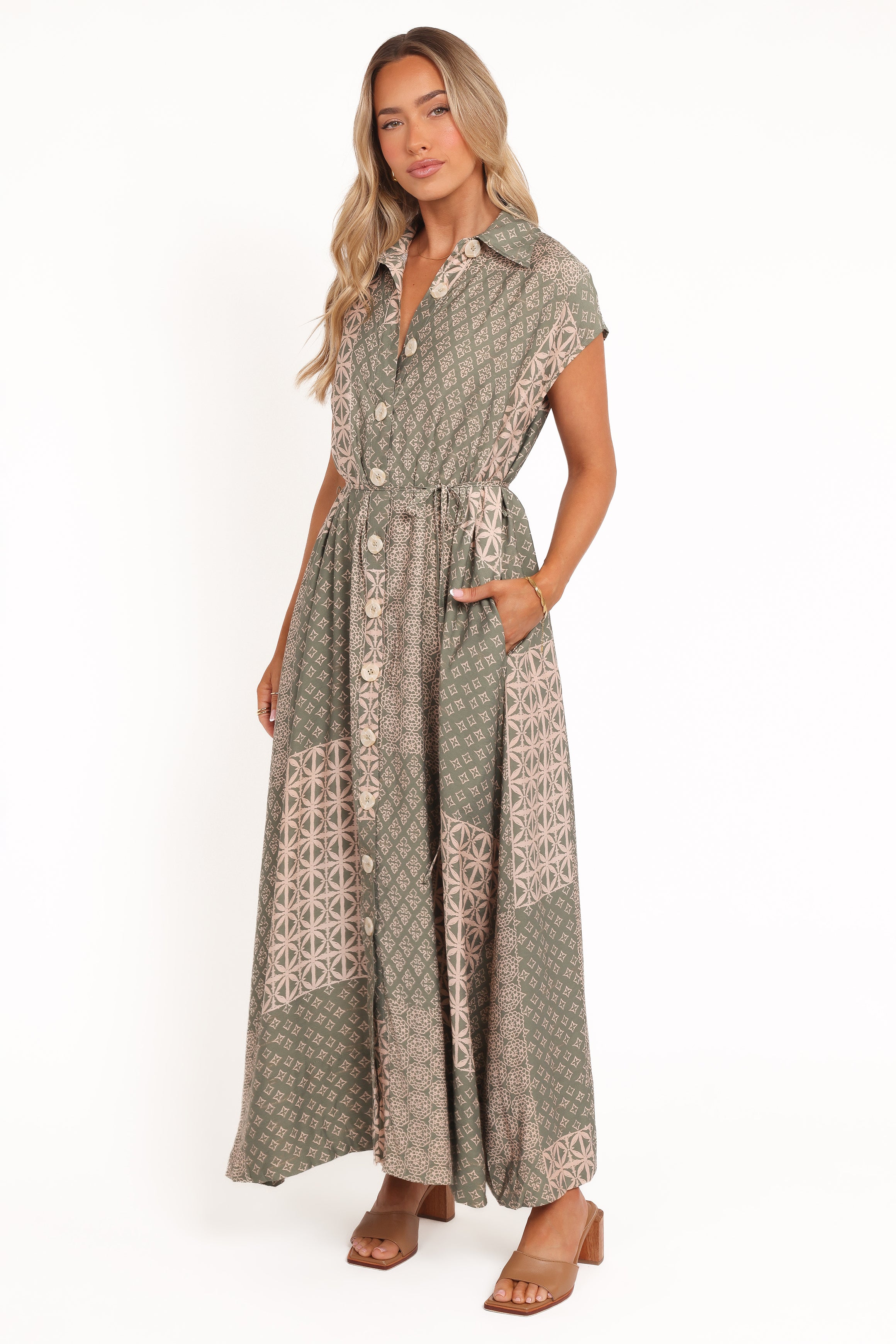 Verlina Maxi Dress - Patchwork Print