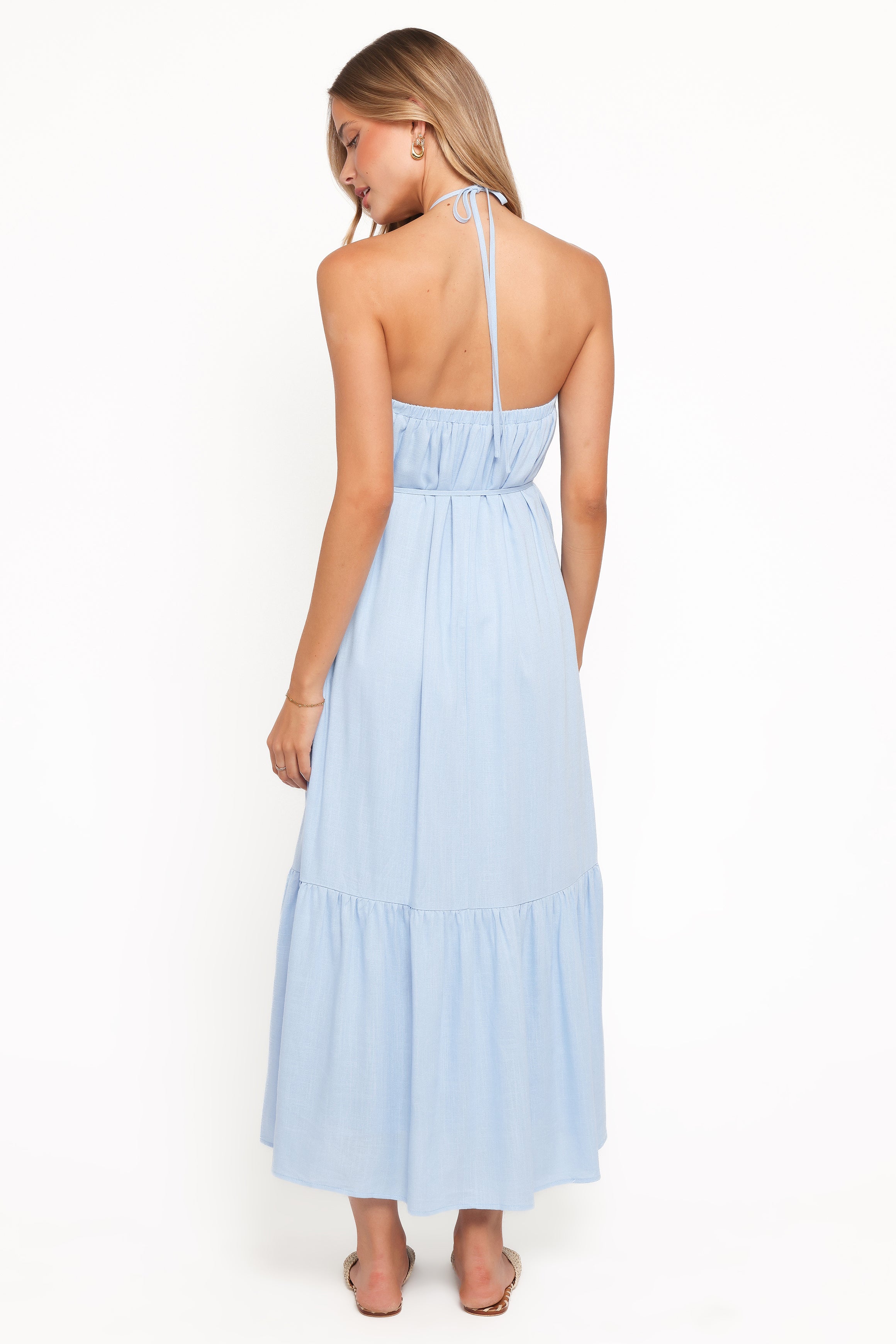 View Halterneck Maxi Dress - Pale Blue