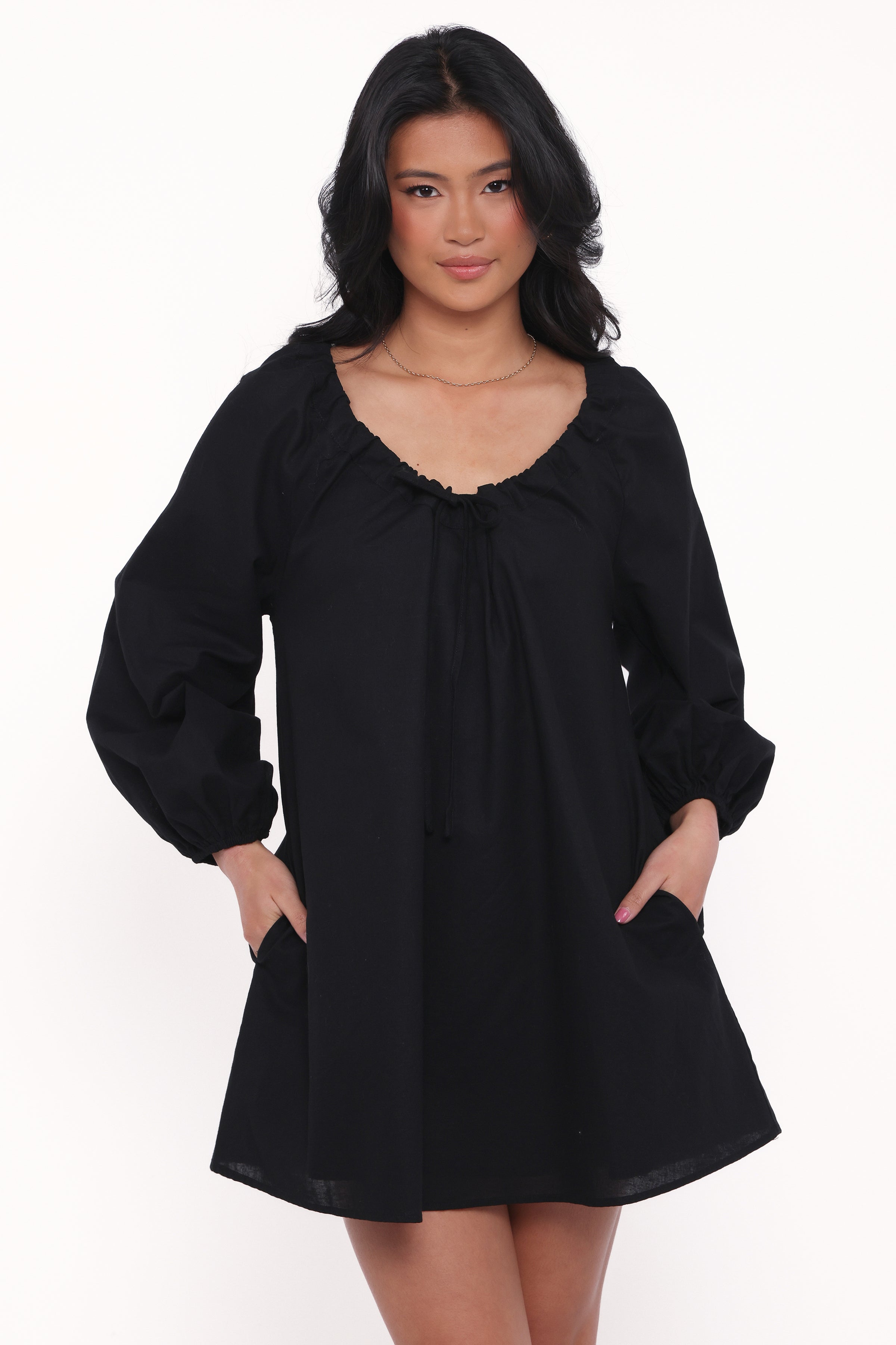 Walker Smock Mini Dress - Black