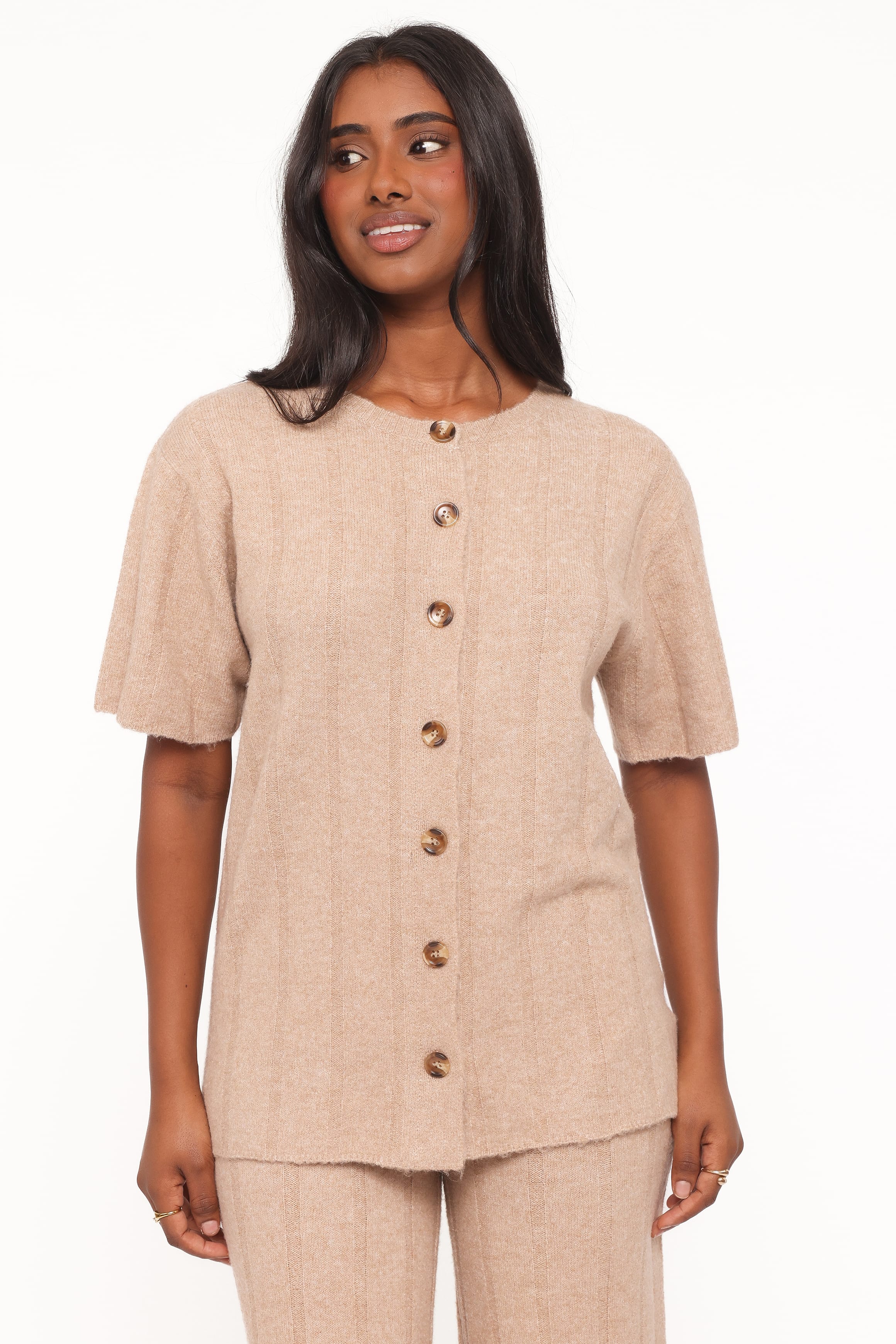 Wallace Wide Rib Pant Set - Camel