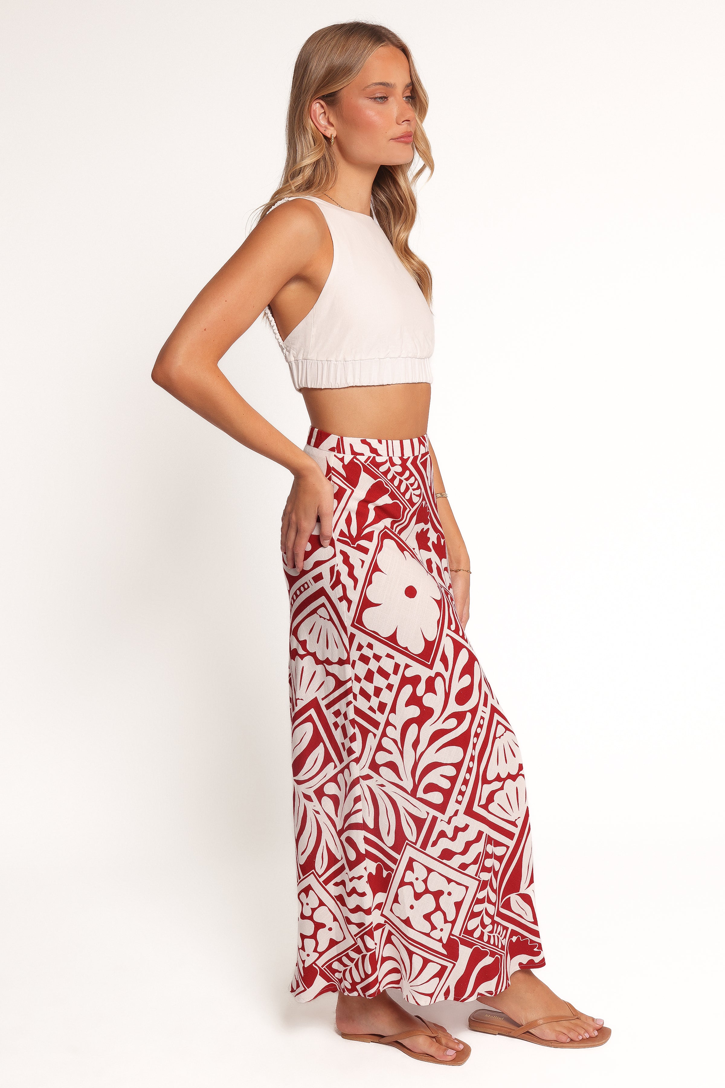 Willow Maxi Skirt - Red Print