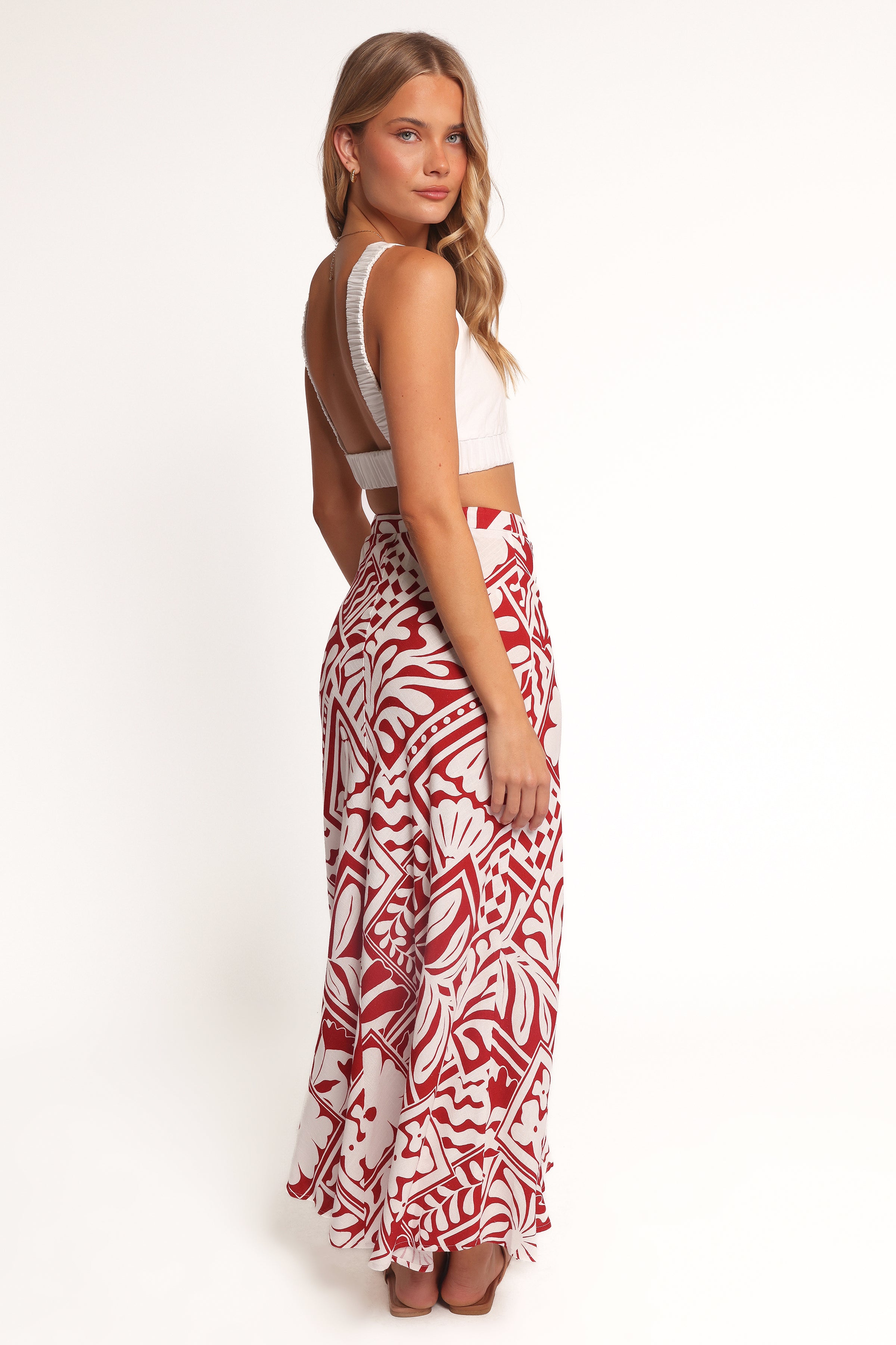 Willow Maxi Skirt - Red Print