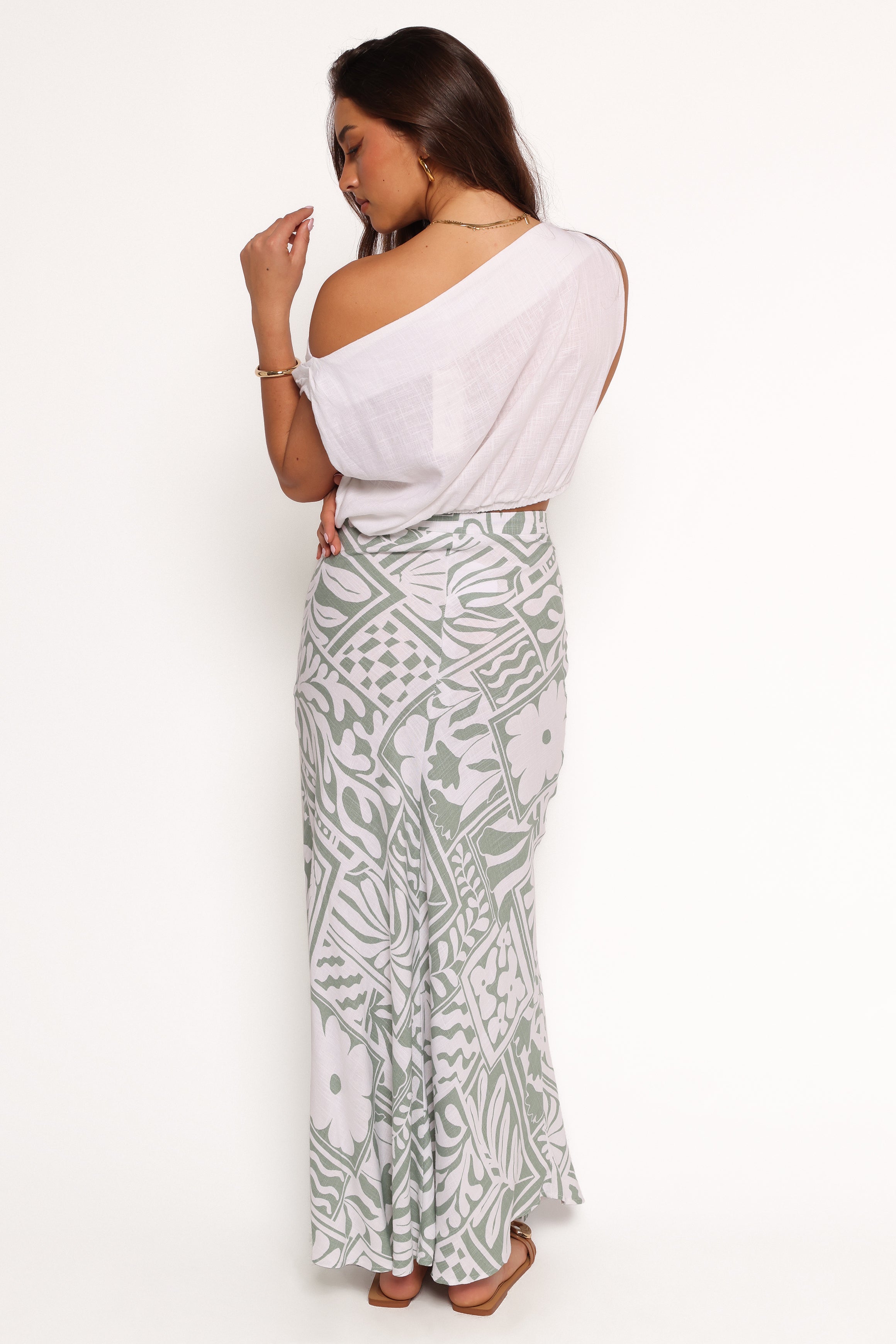 Willow Maxi Skirt - Sage Print
