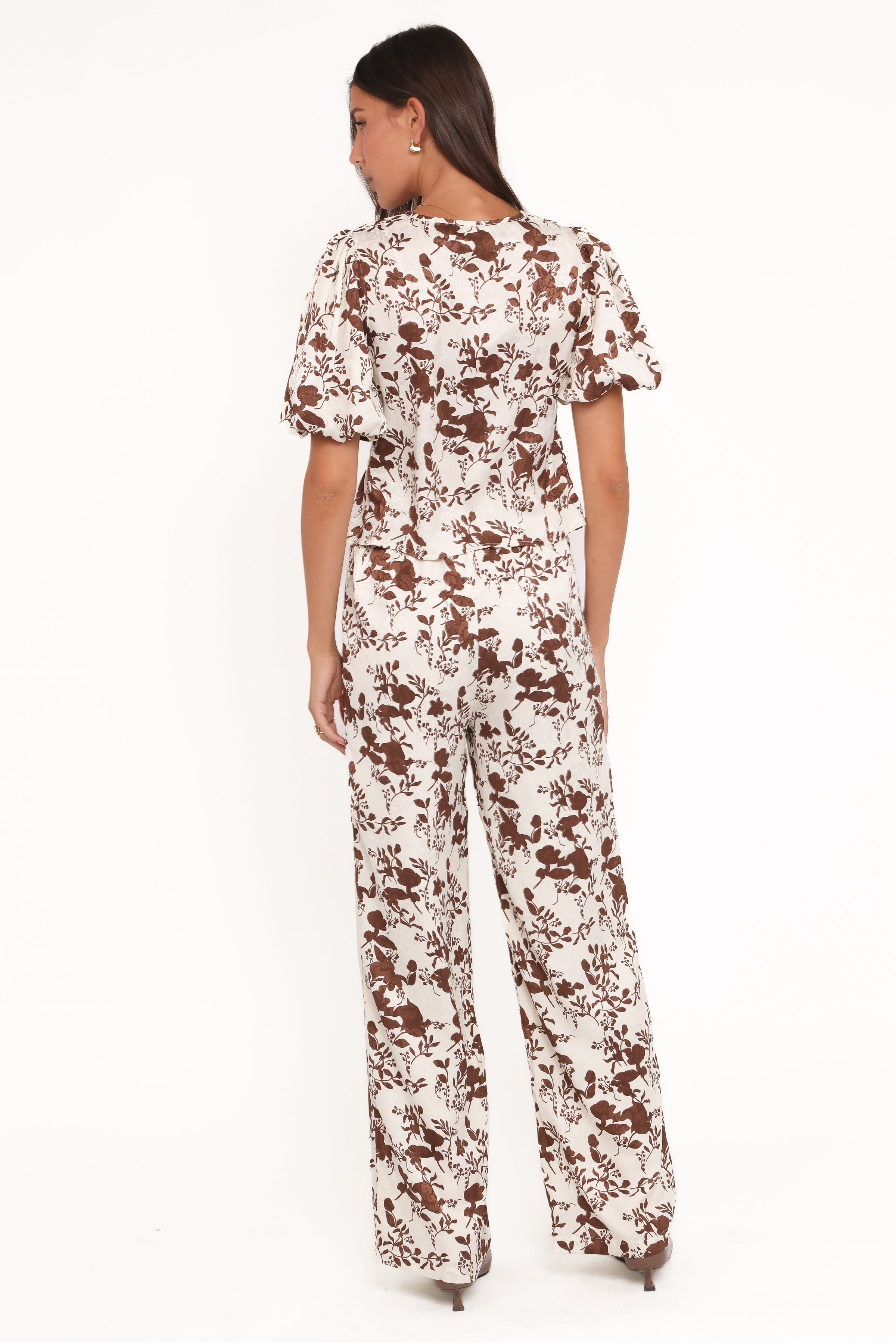 Winslet Wide Leg Pant - Brown Floral