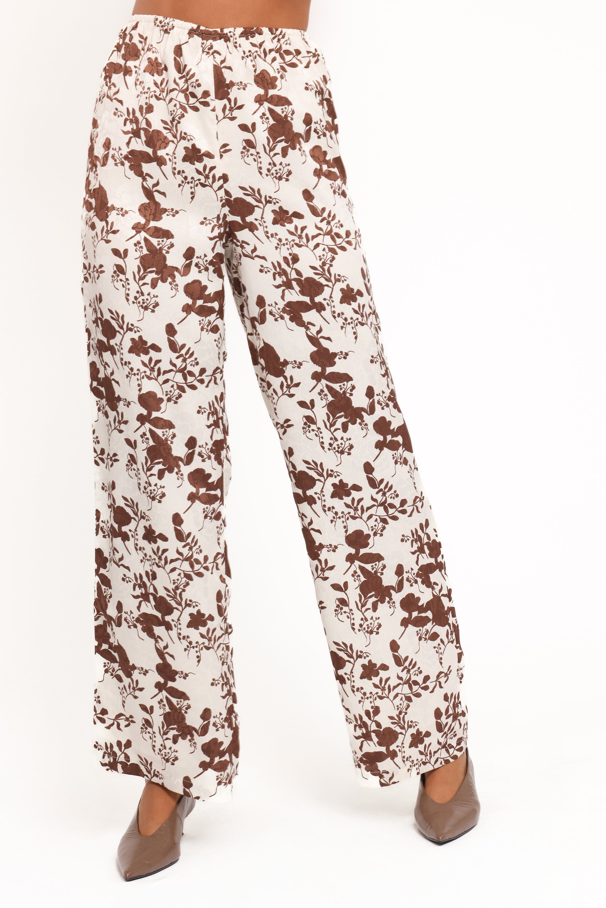 Winslet Wide Leg Pant - Brown Floral