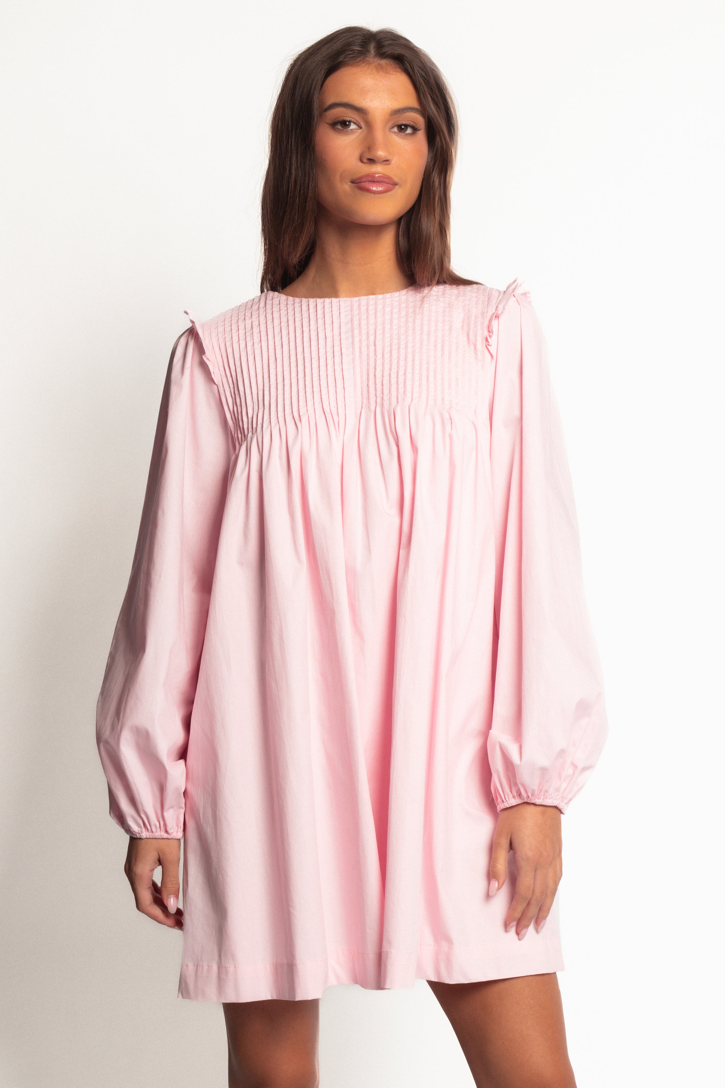 Wyatt Long Sleeve Mini Dress - Pink