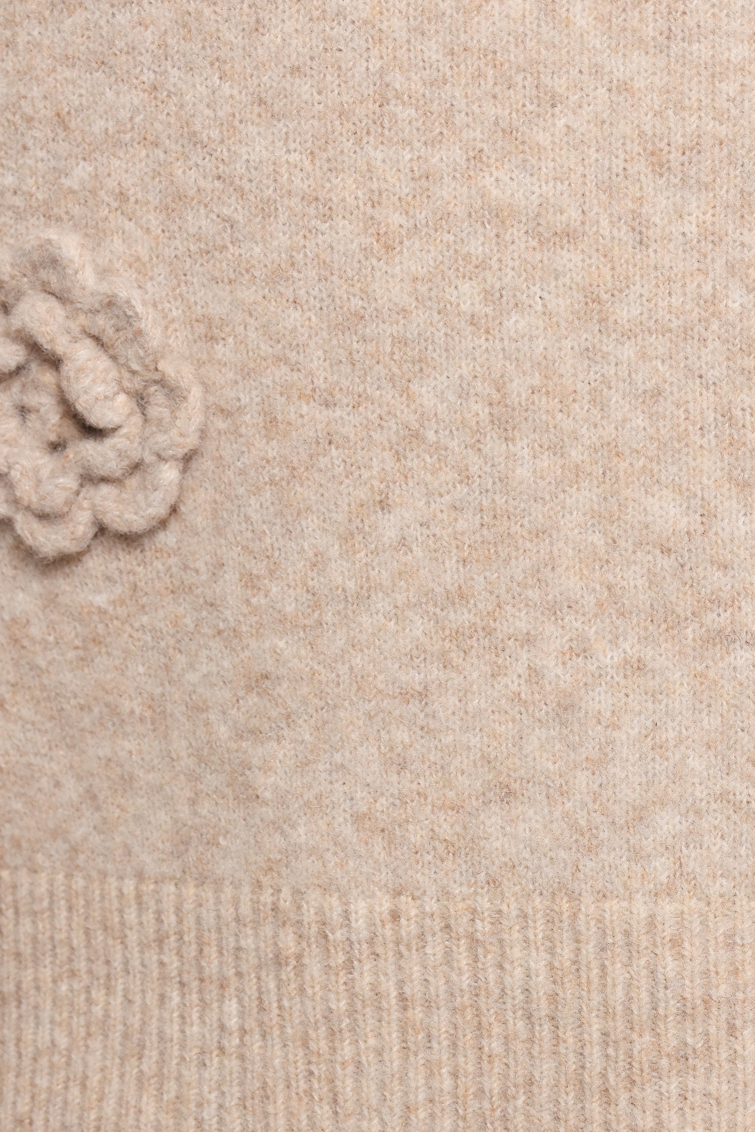 Wynne All Over Flower Knit Sweater - Light Taupe