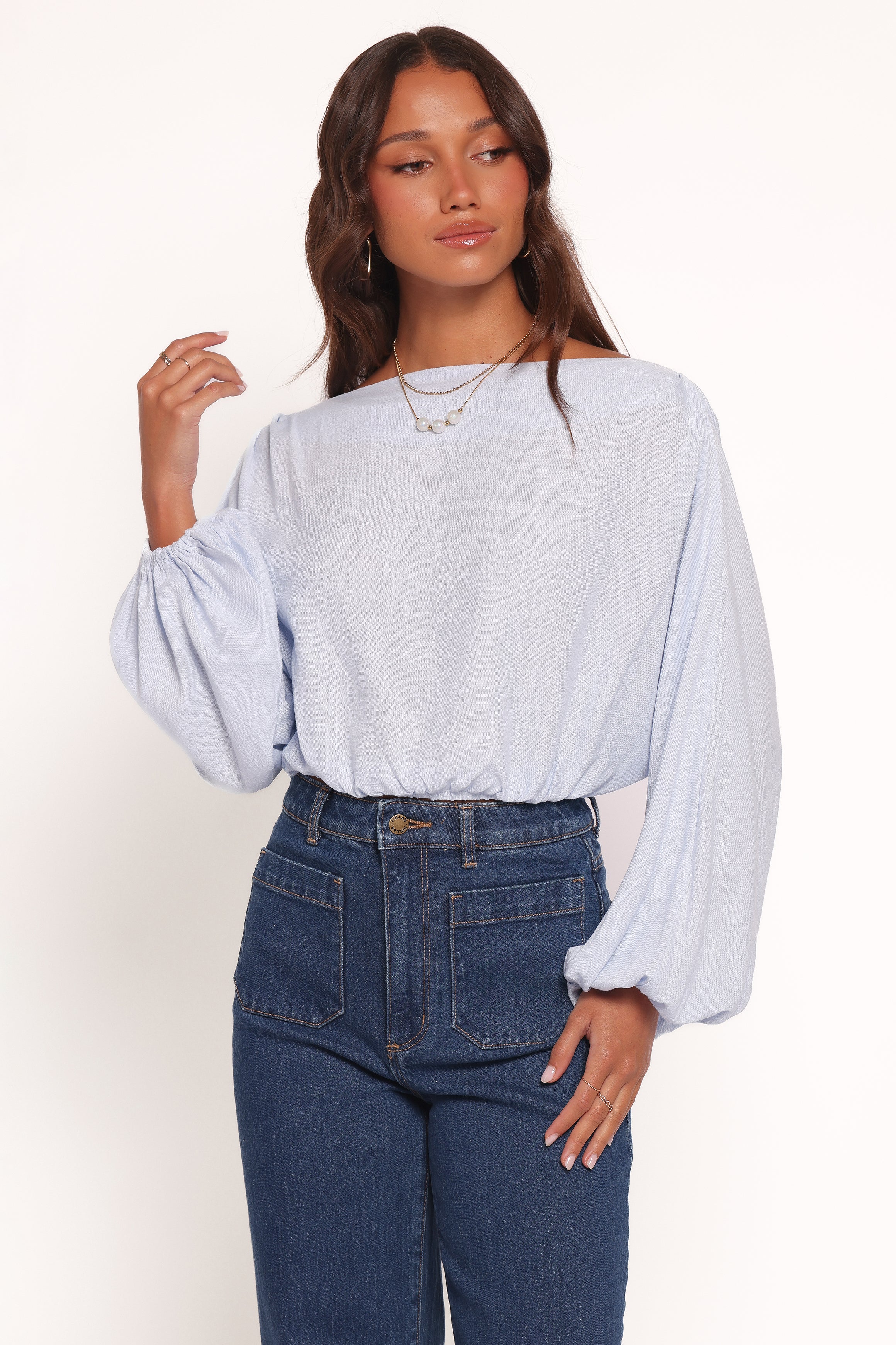 Zara Long Sleeve Top - Light Blue