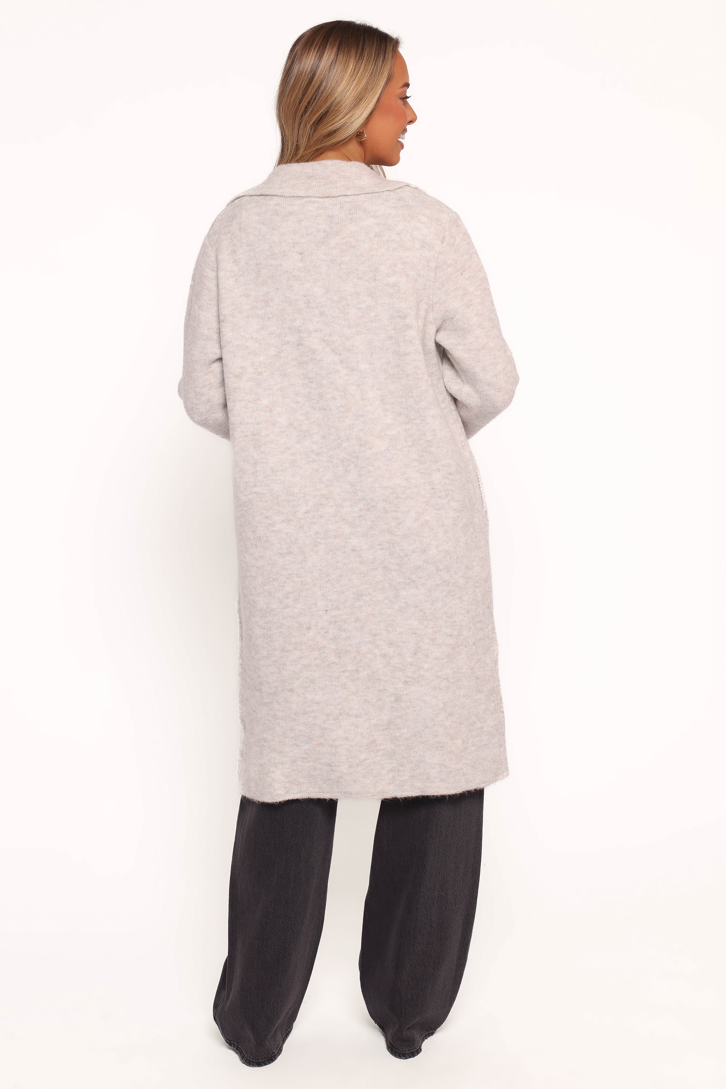 Zina Button Front Coatigan - Grey