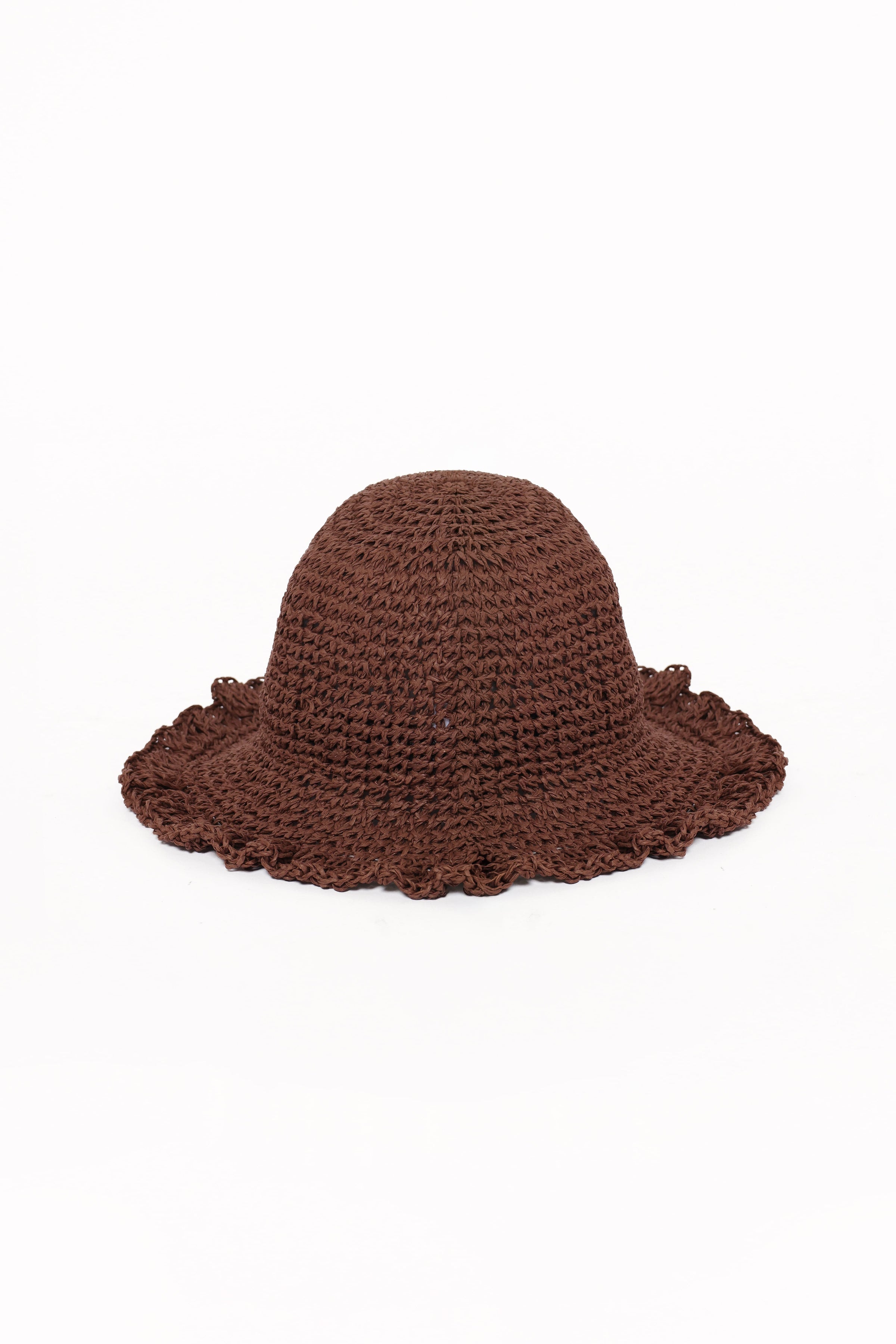 ACCESSORIES Agatha Woven Hat - Chocolate