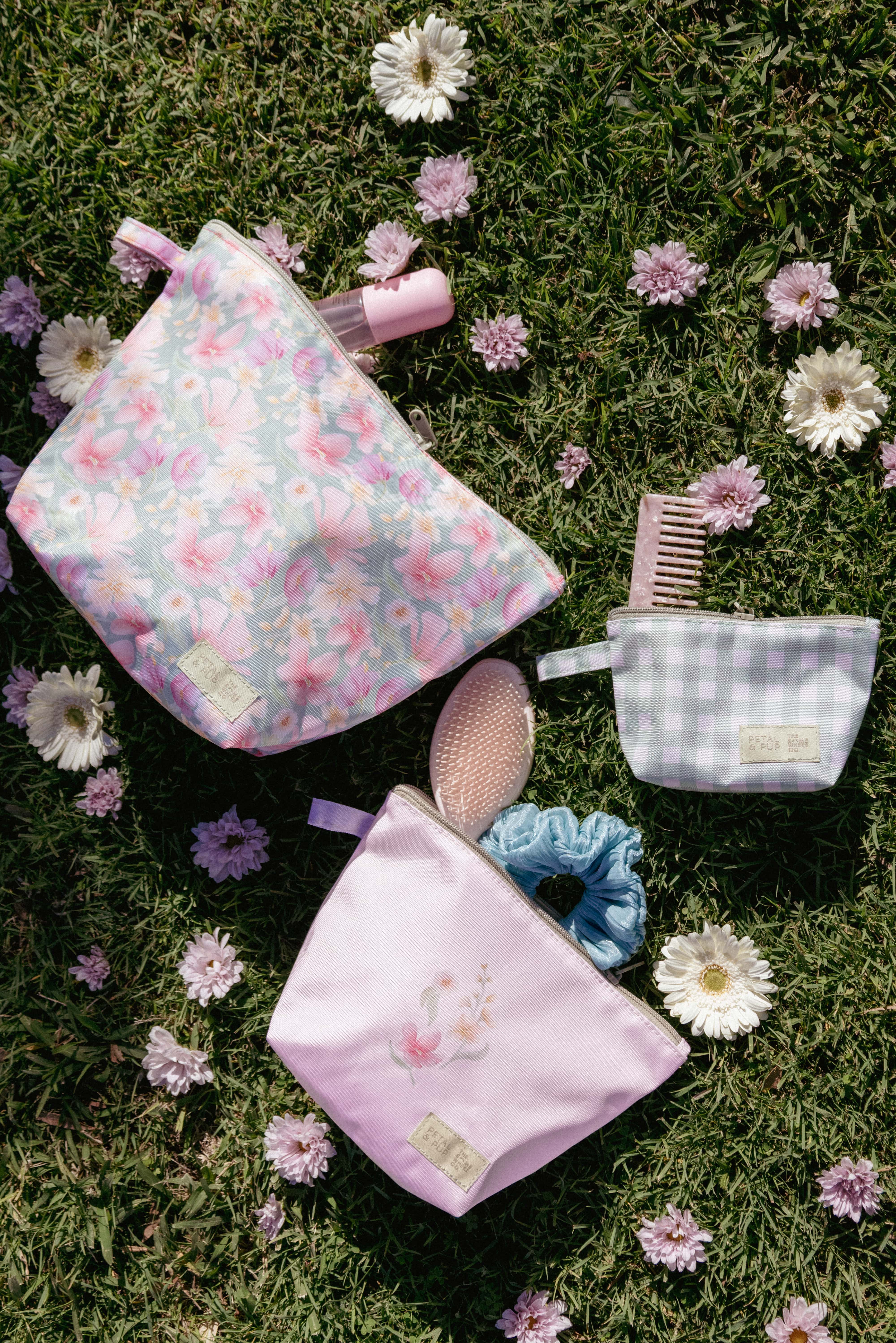 ACCESSORIES Handy Pouch Trio - Sage Wildflowers
