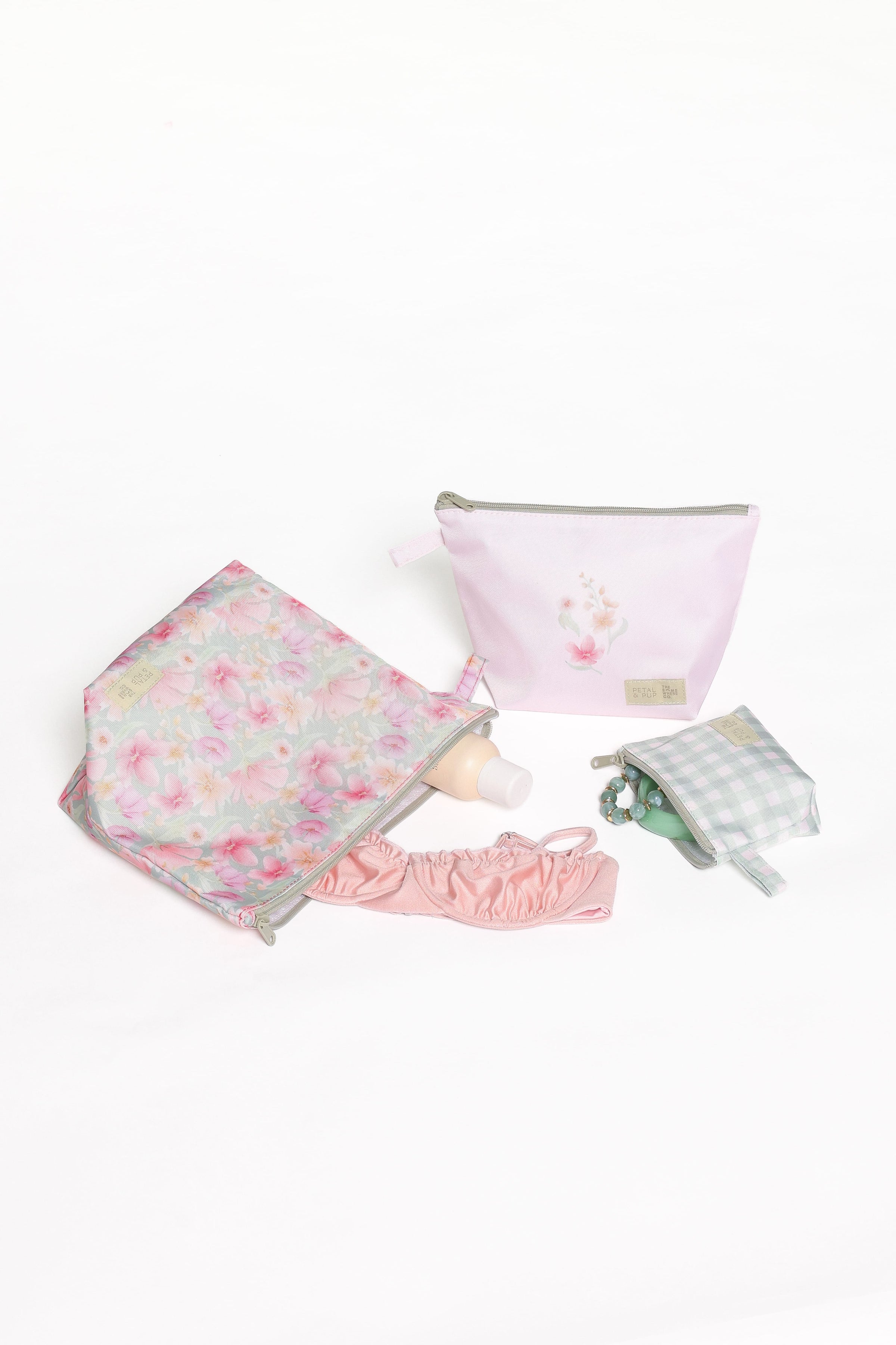 ACCESSORIES Handy Pouch Trio - Sage Wildflowers