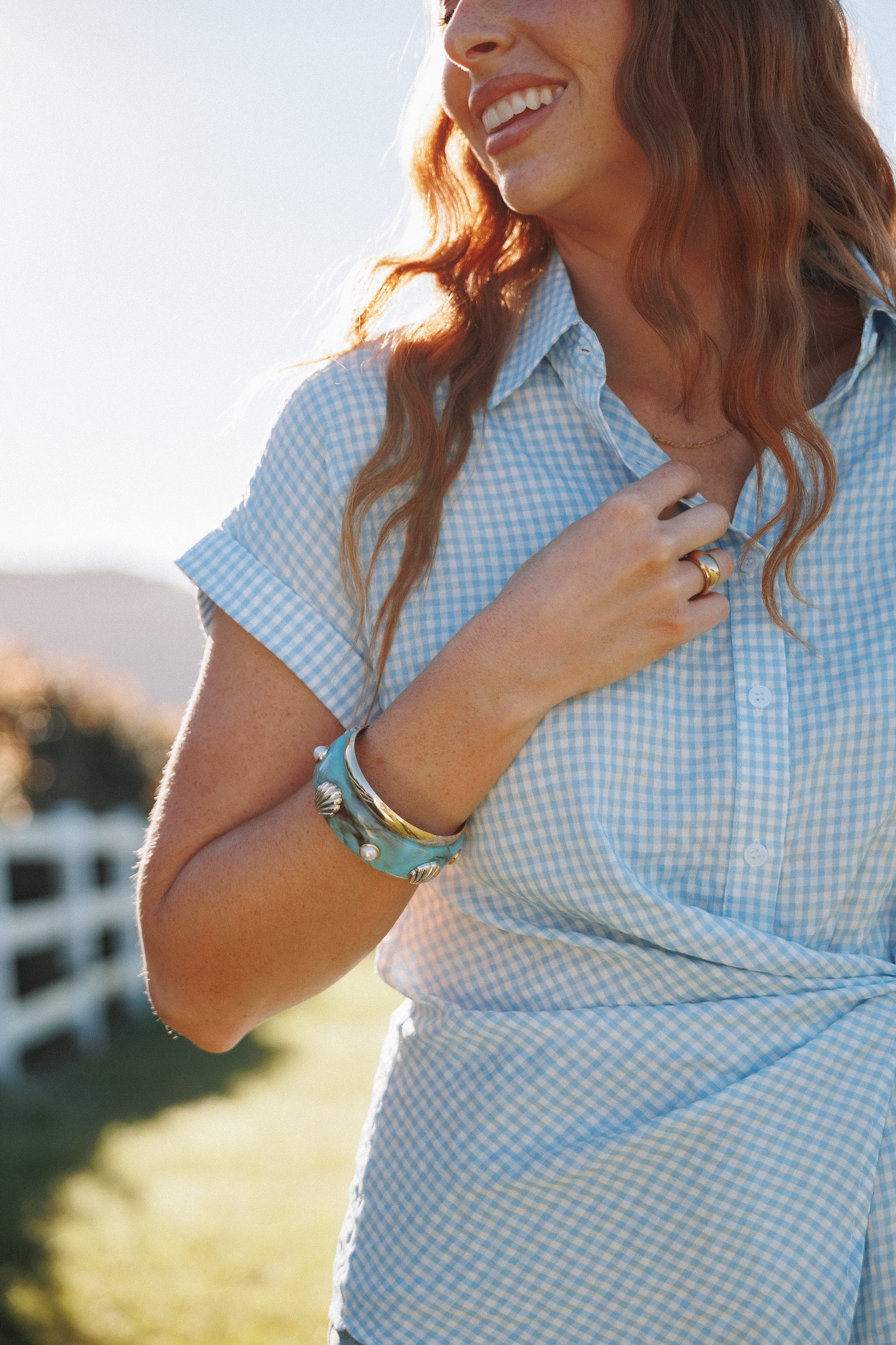 ACCESSORIES Havana Shell Bangle Set - Teal