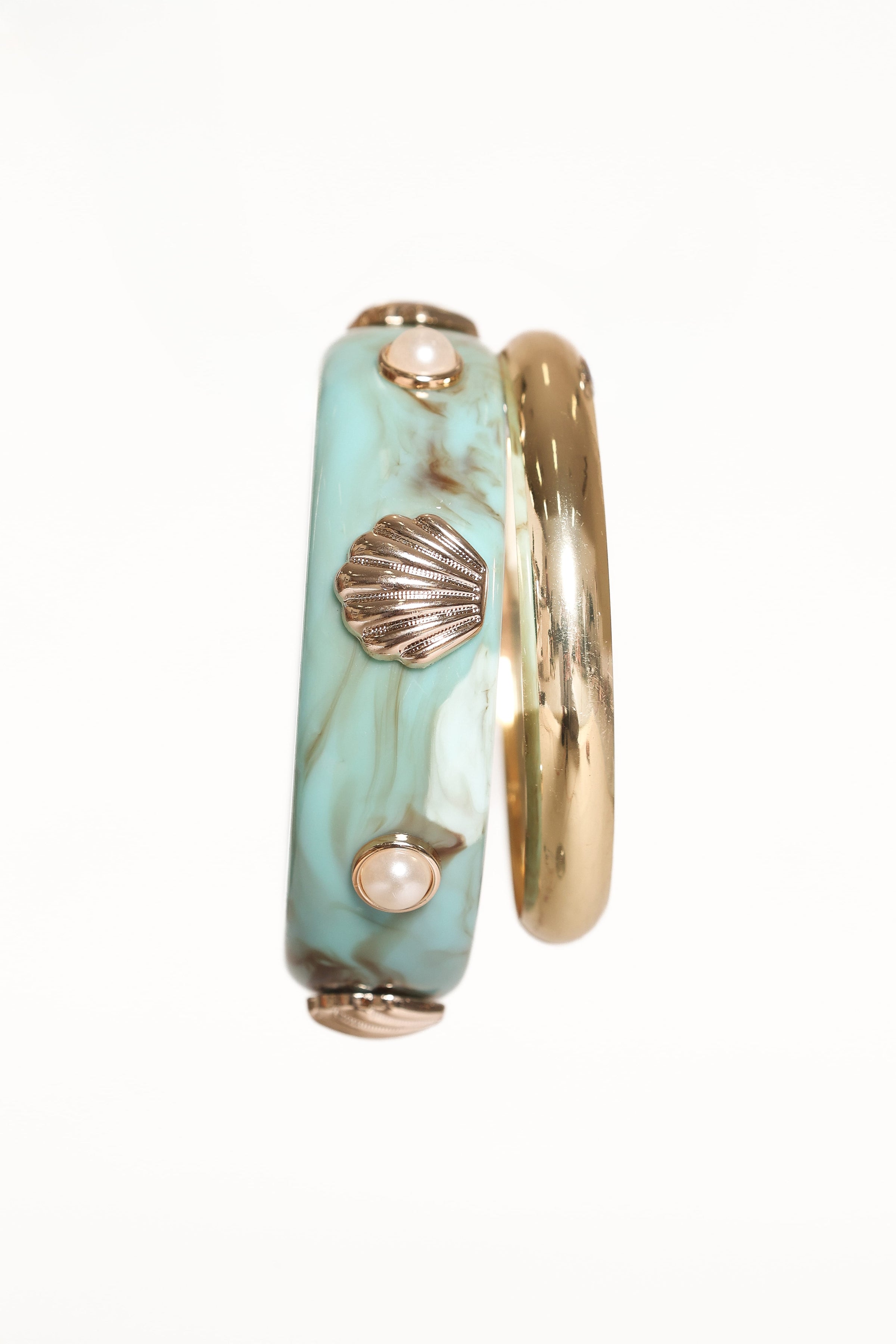 ACCESSORIES Havana Shell Bangle Set - Teal