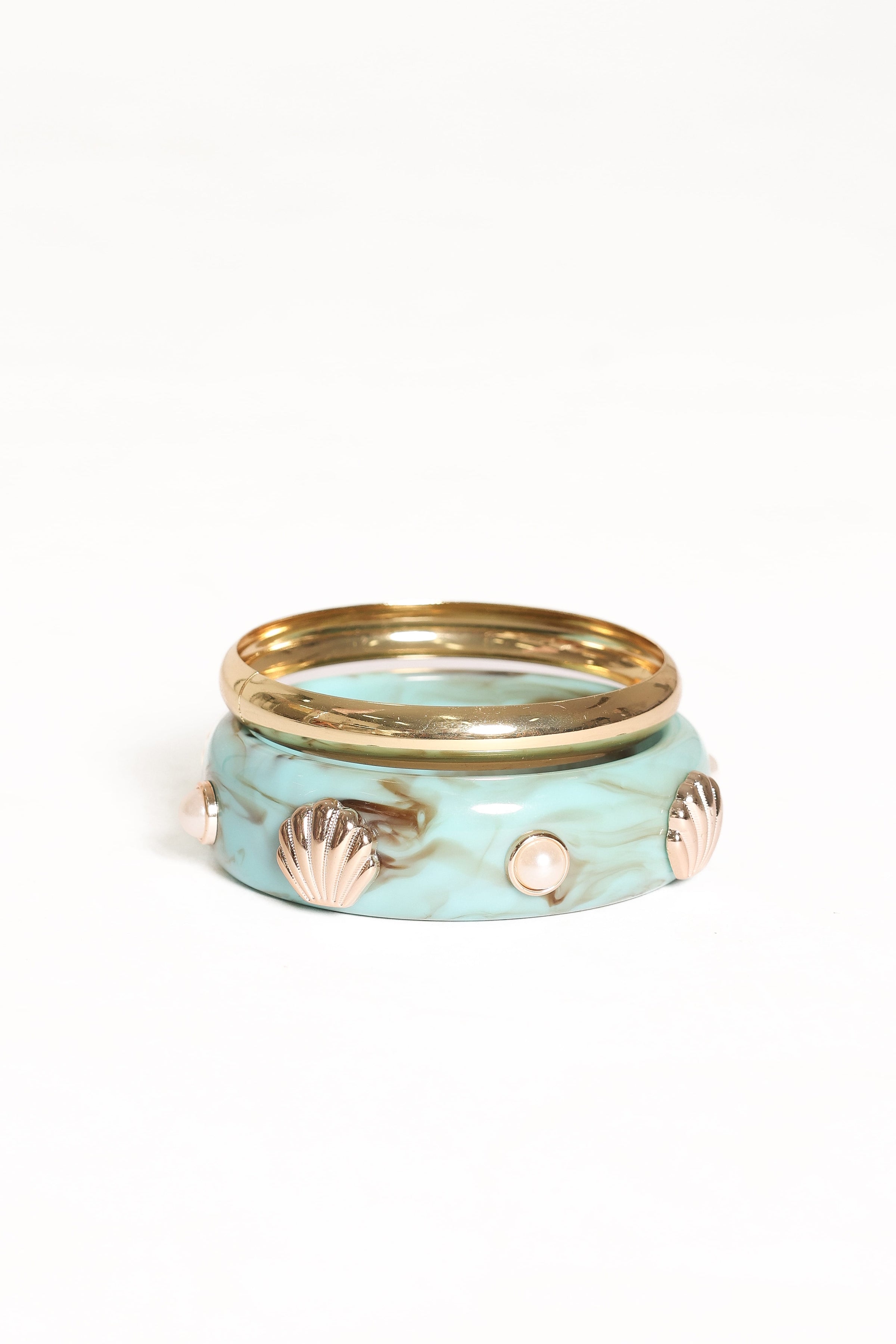 ACCESSORIES Havana Shell Bangle Set - Teal