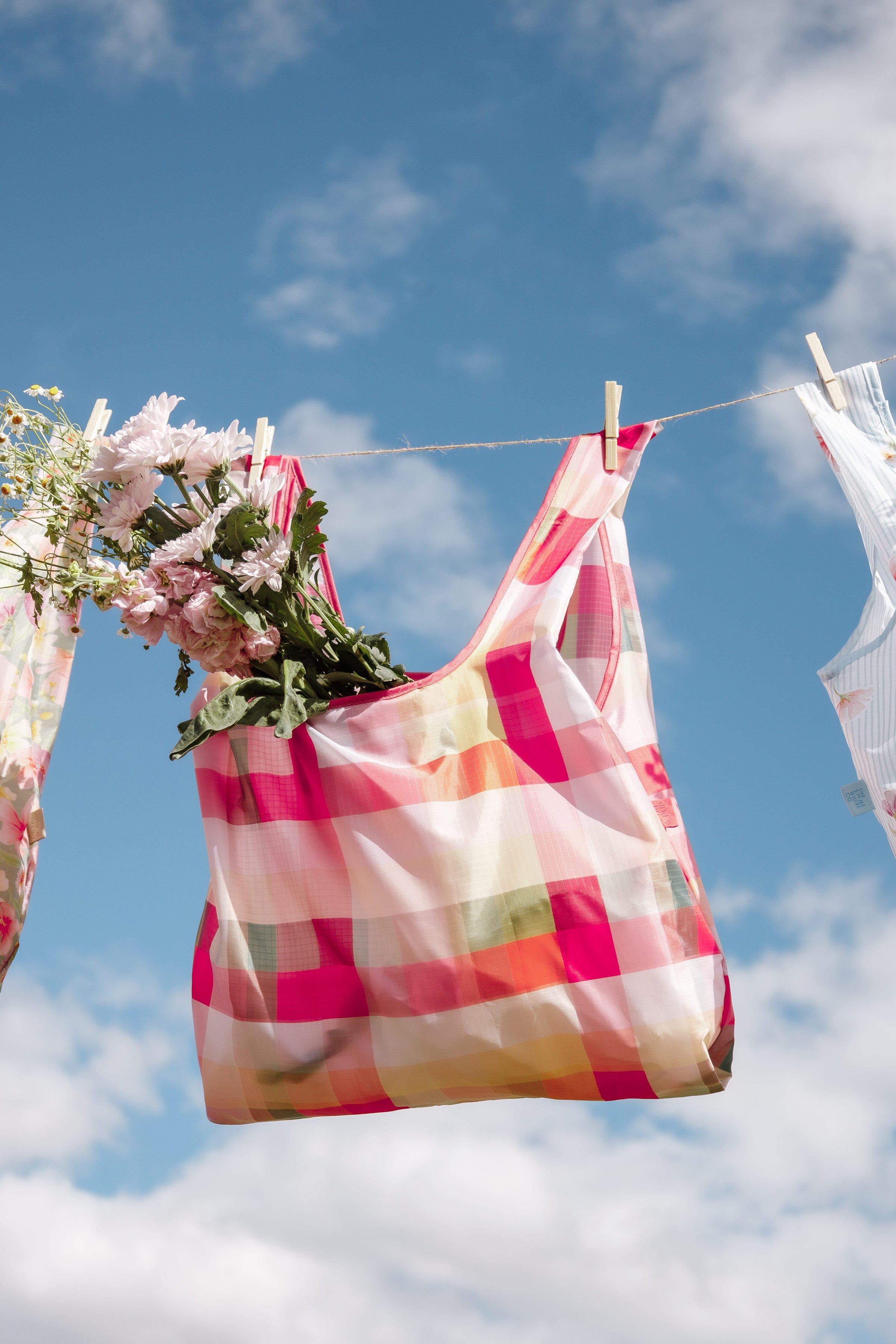 ACCESSORIES Reusable Shopping Bag - Pink Picnic Plaid