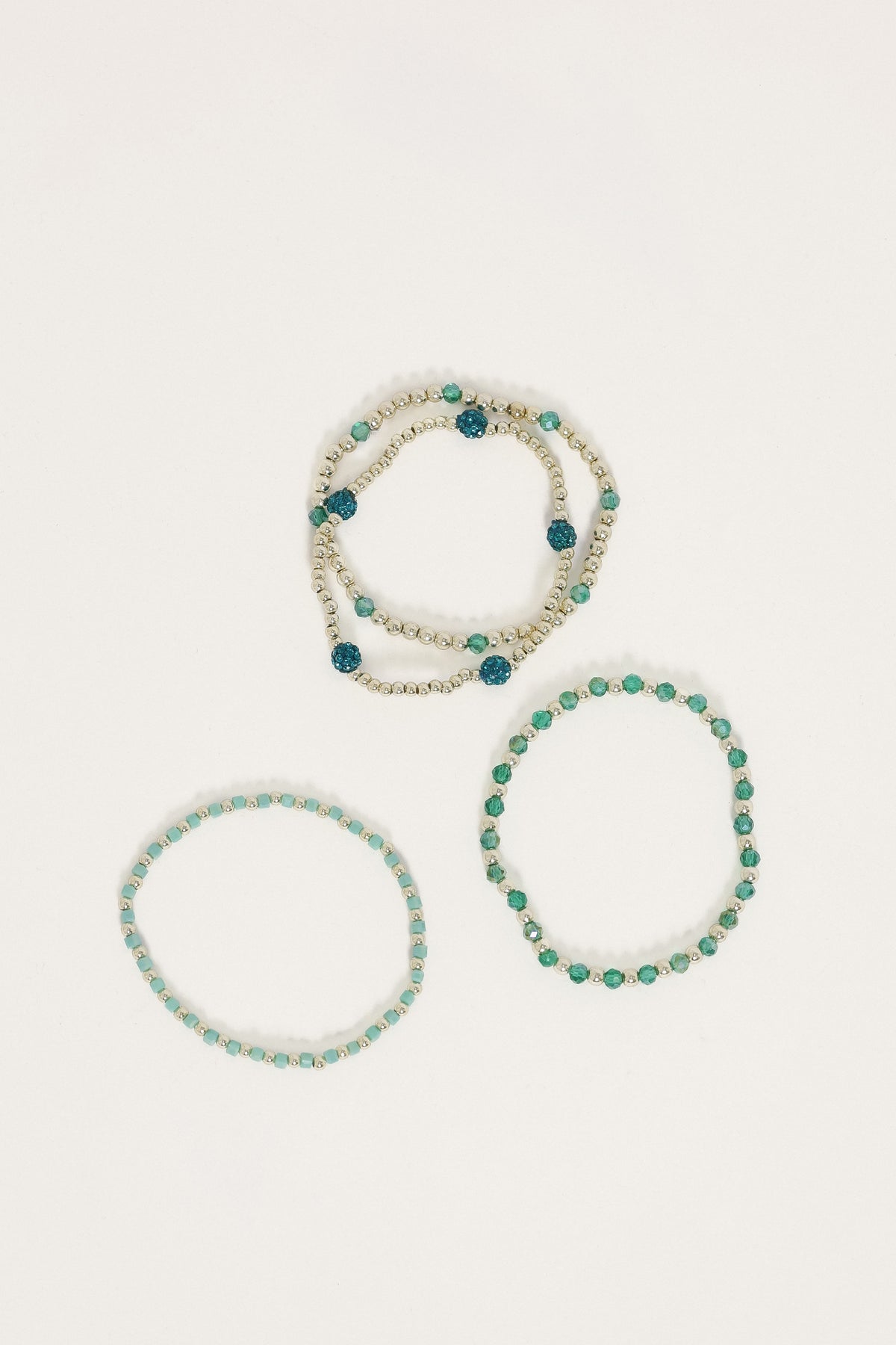 ACCESSORIES Tiana Beaded Bracelet Set - Teal