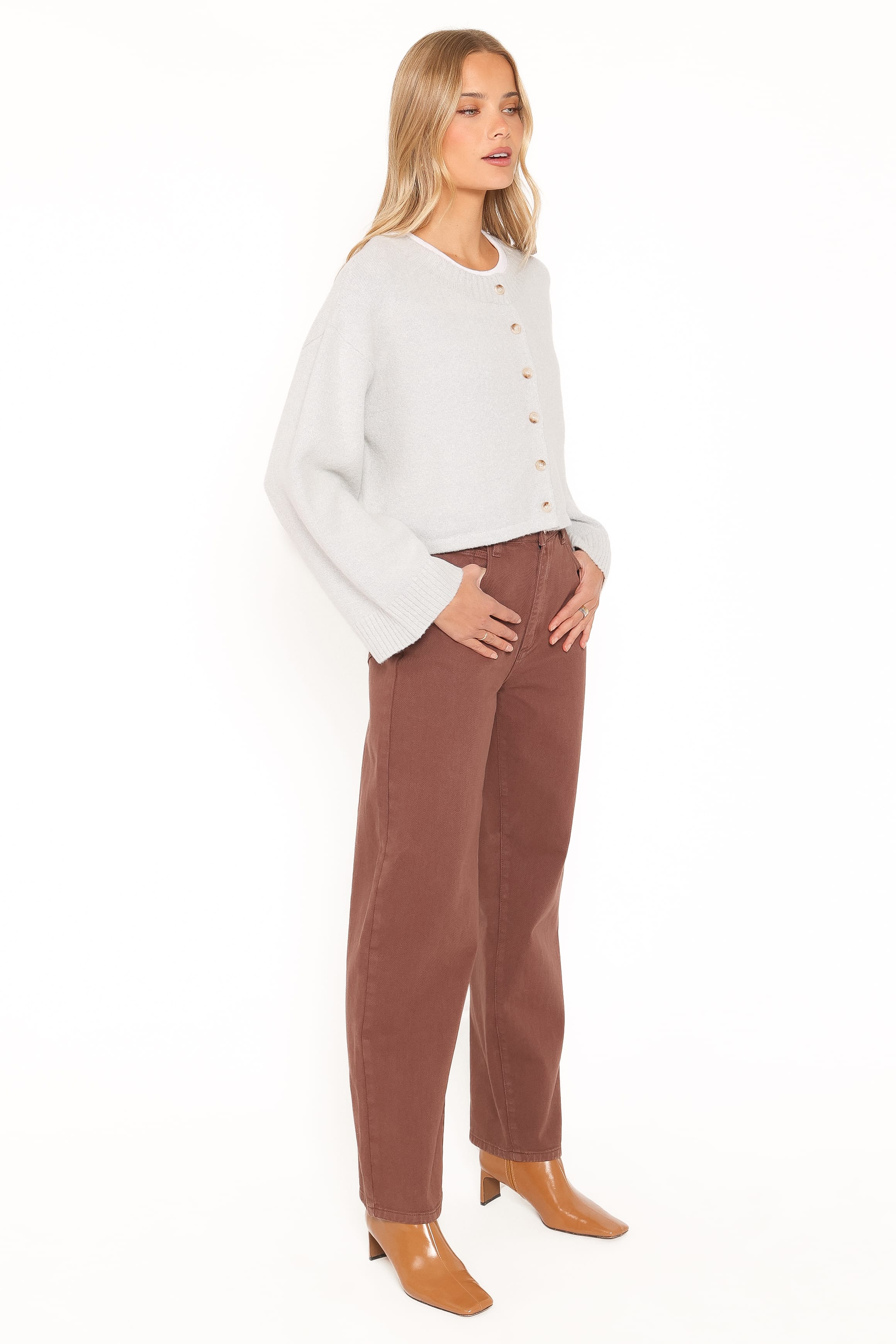 BOTTOMS Ailis Wide Leg Jean - Chocolate