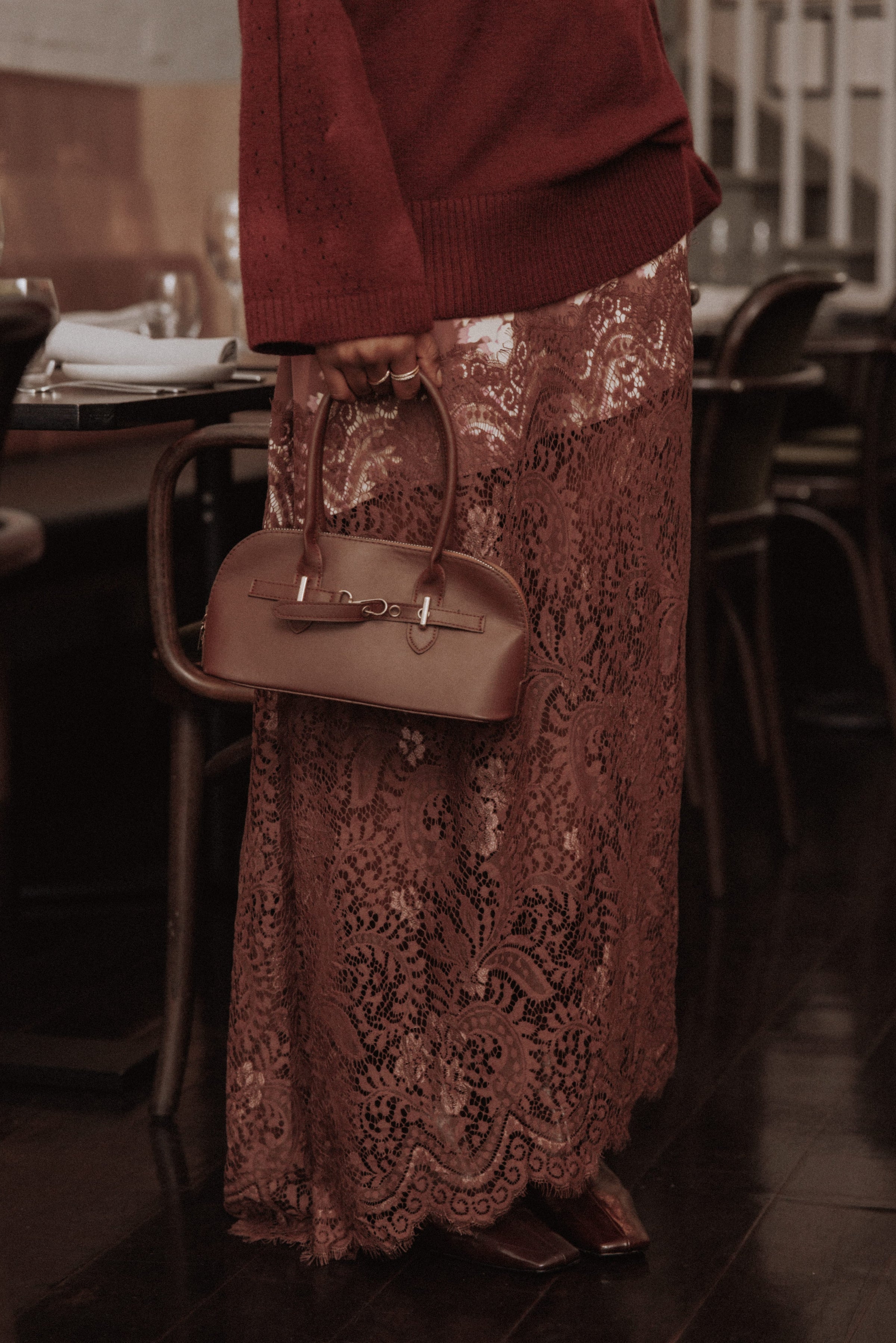BOTTOMS Ali Lace Trim Midi Skirt - Pink Rum Floral