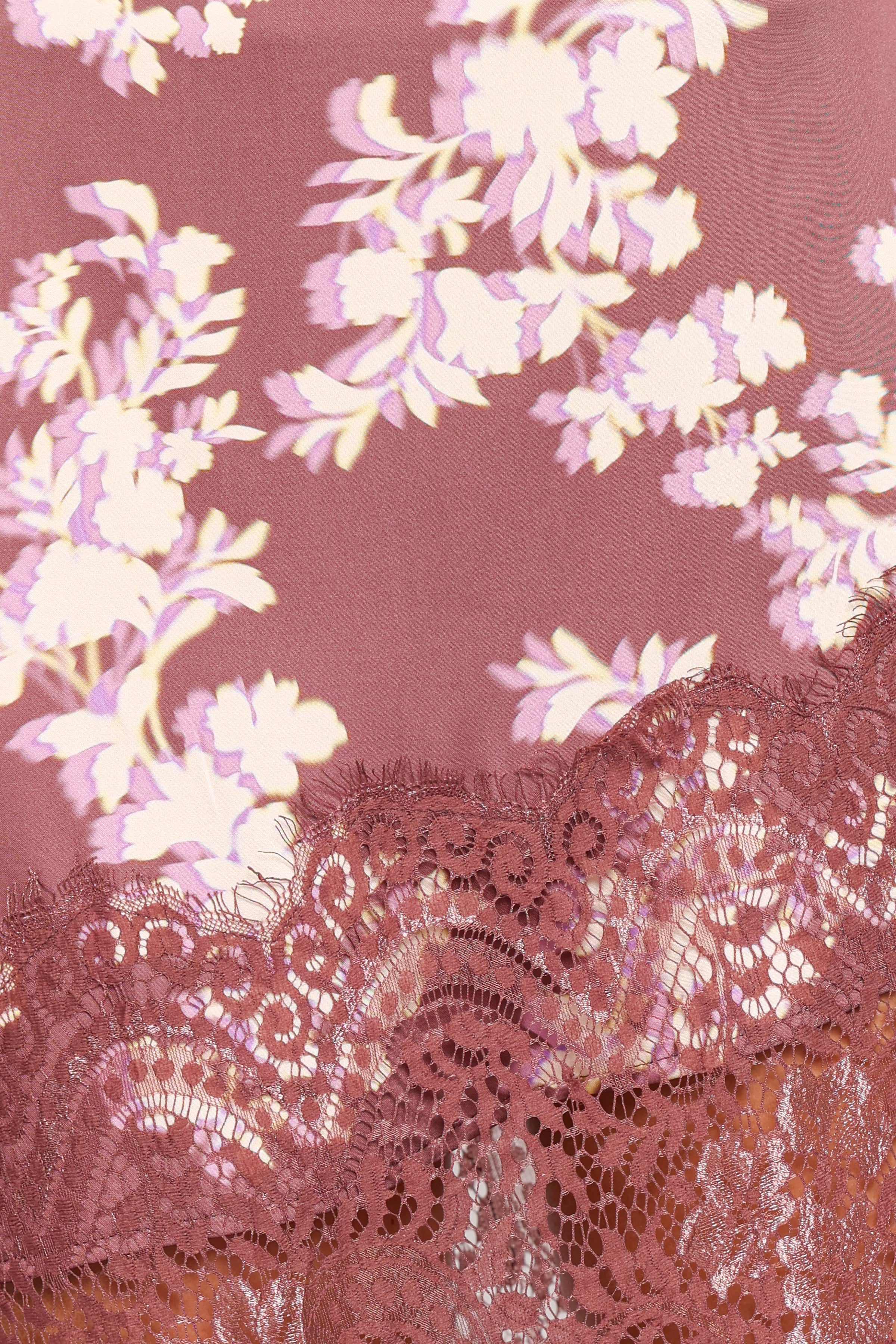 BOTTOMS Ali Lace Trim Midi Skirt - Pink Rum Floral
