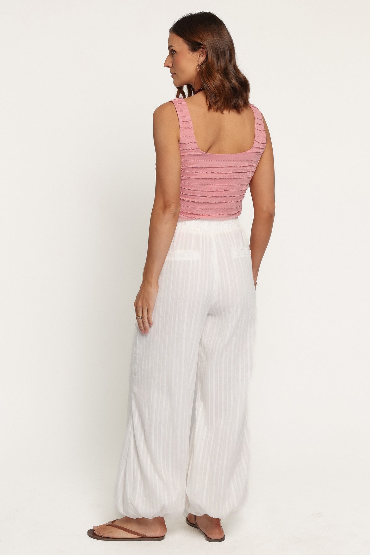 BOTTOMS Ayden Balloon Hem Pants - White