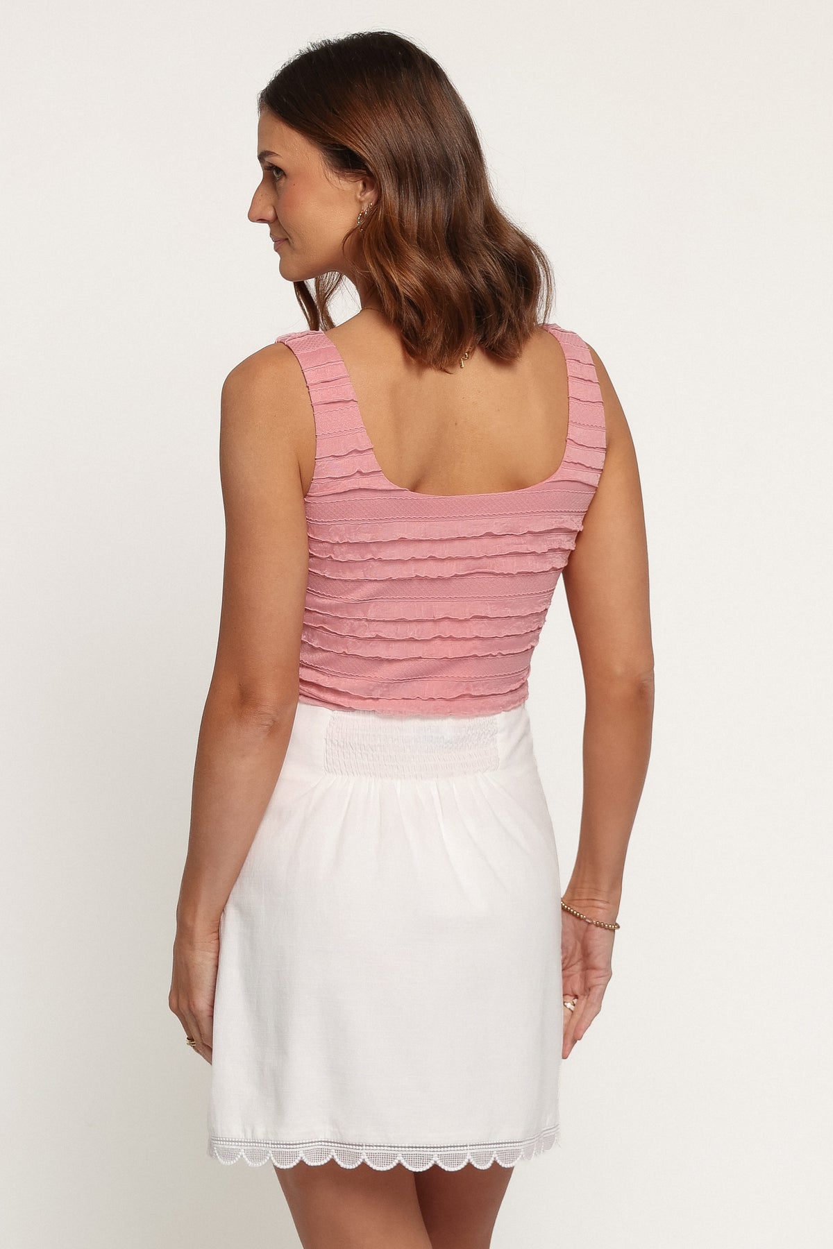 BOTTOMS Beckett Wrap Mini Skirt - White