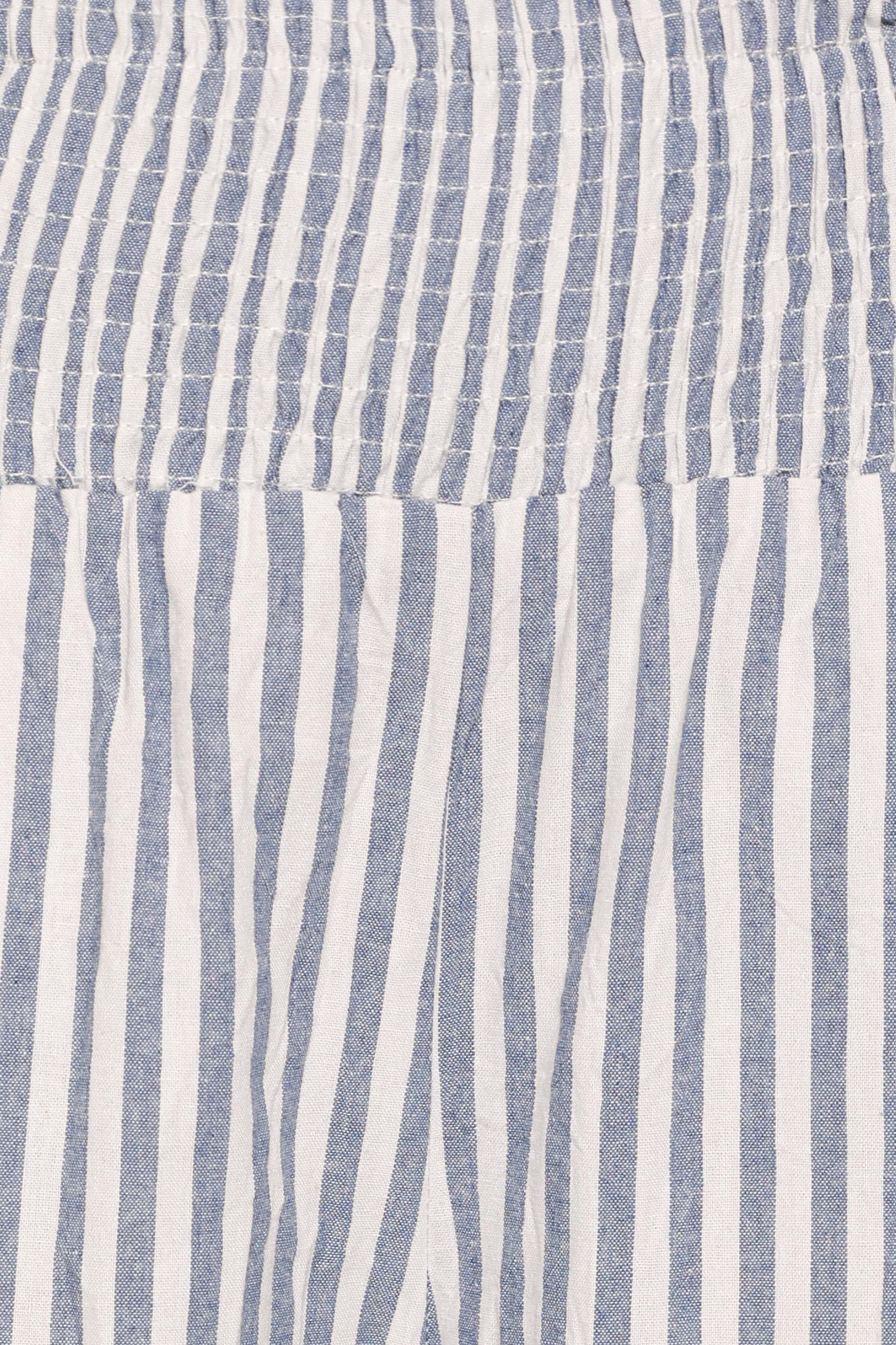 BOTTOMS Callina Wide Leg Culotte Pants - Blue/White Stripe