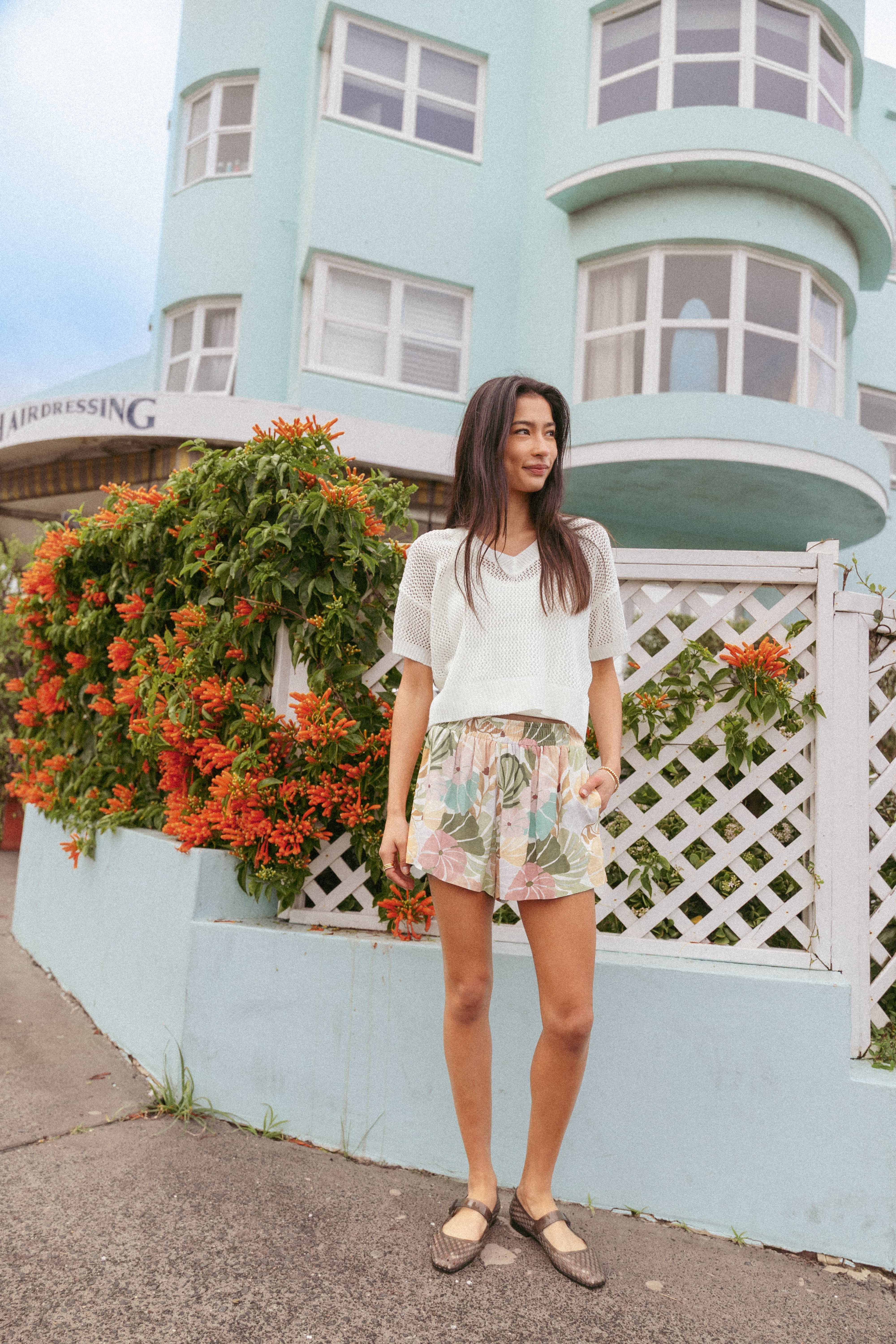 BOTTOMS Clarke Shorts - Retro Orange Floral