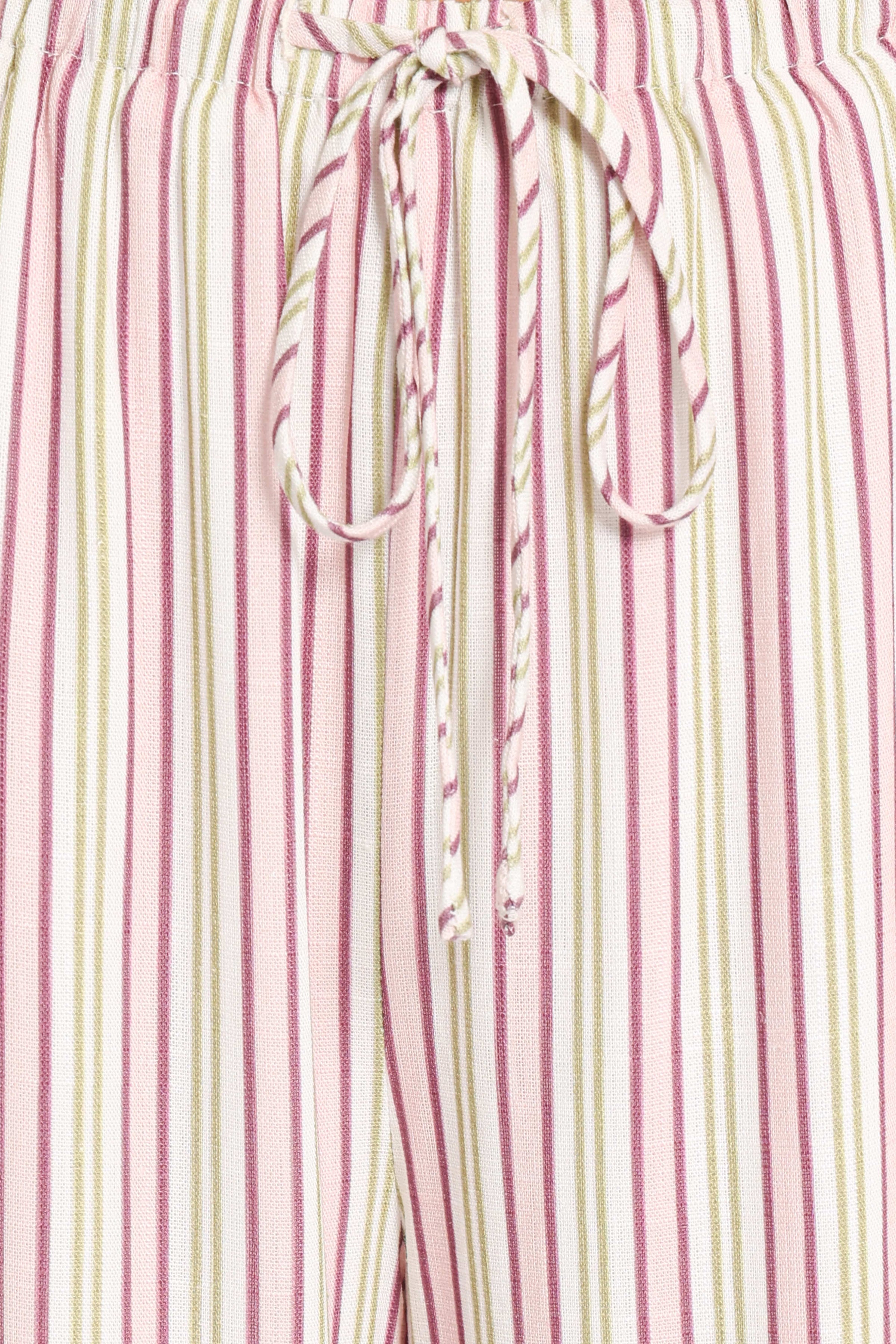 BOTTOMS Elowen Wide Leg Pants - Pink Candy Stripe