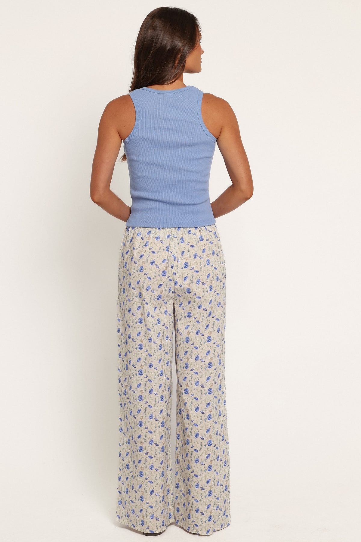 BOTTOMS Ember Cotton Pants - Blue Ditsy Floral