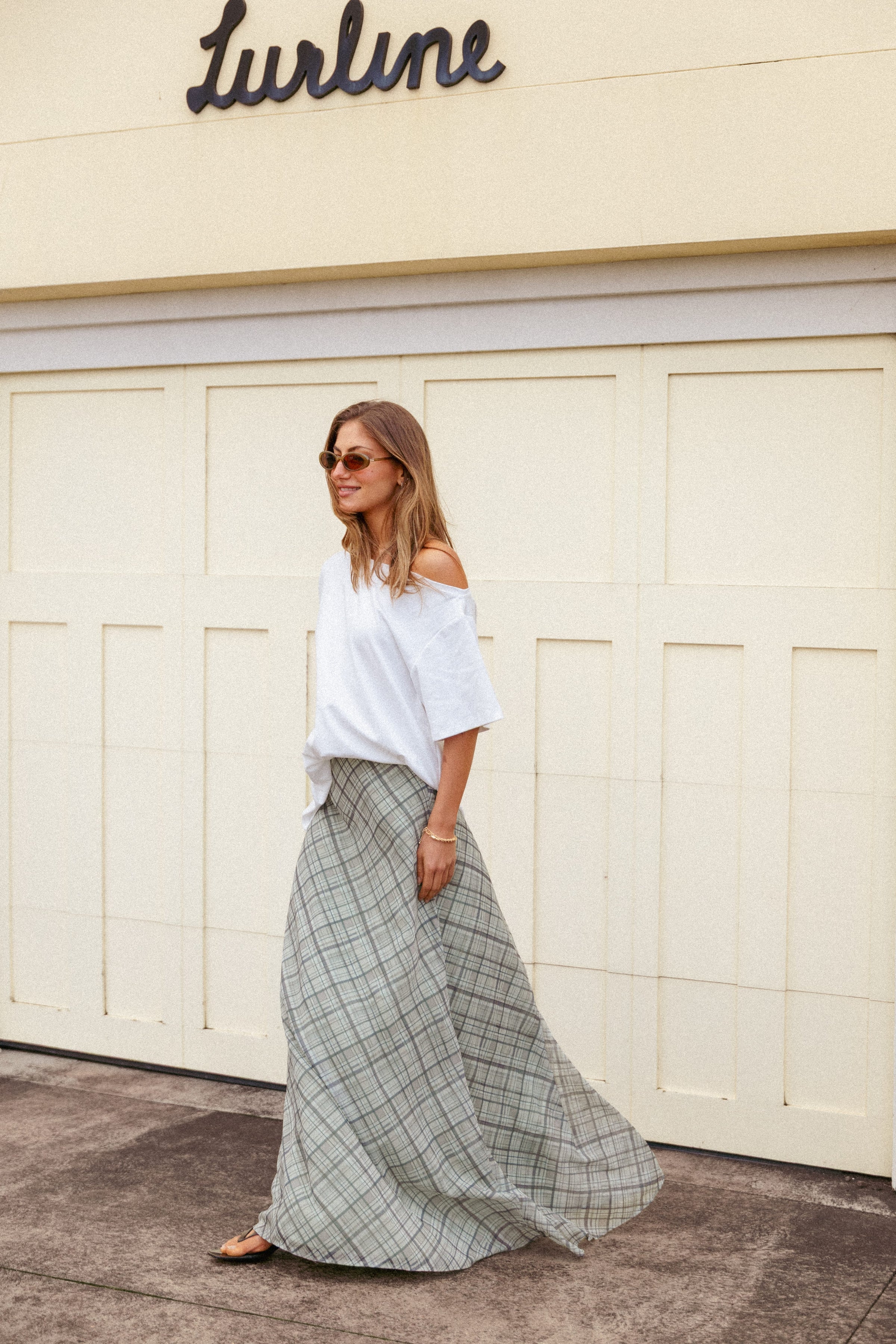 BOTTOMS Evena Maxi Skirt - Green Plaid