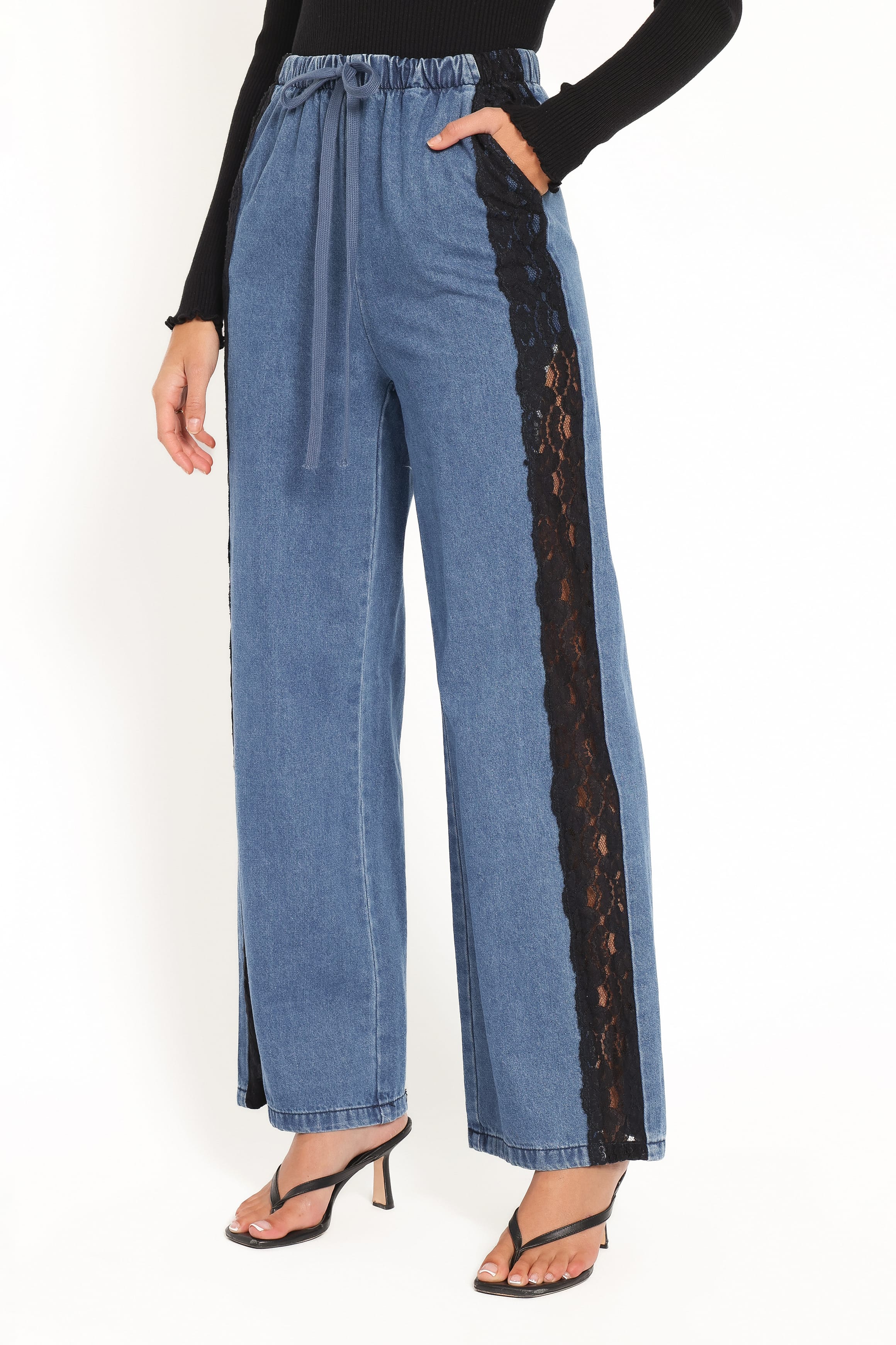 BOTTOMS Fletcher Denim Racer Pants - Indigo Lace