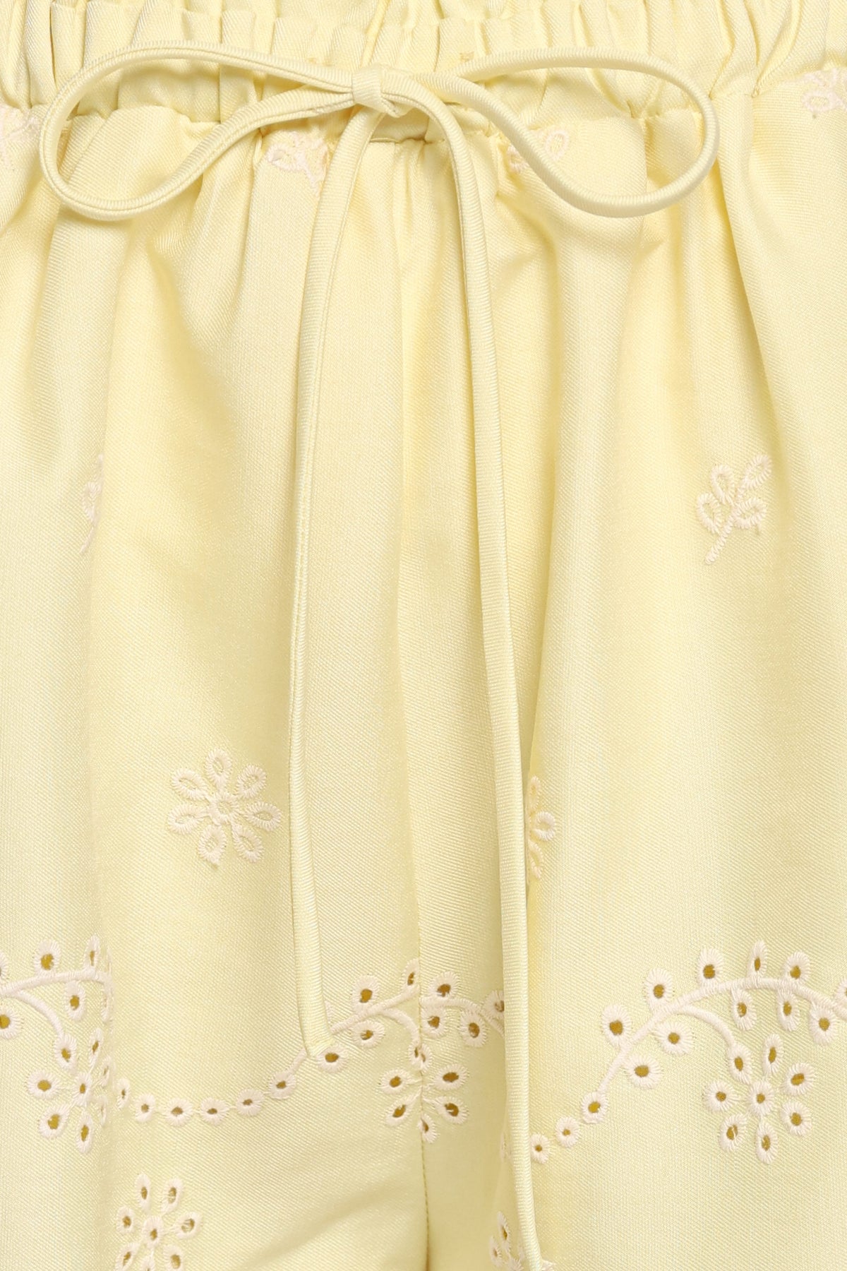 BOTTOMS Hayven Embroidered Shorts - Butter Yellow