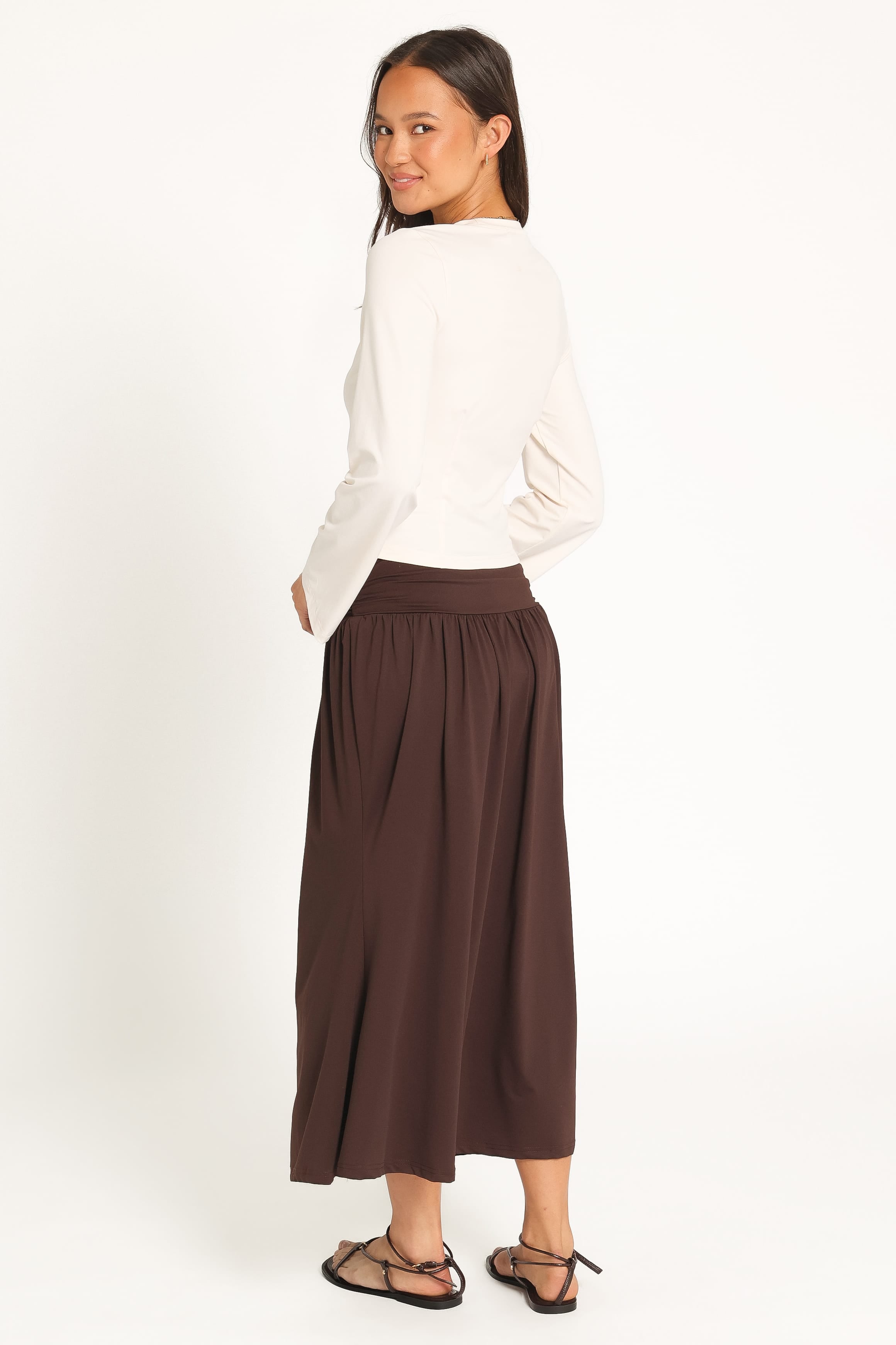 BOTTOMS Izzie Midi Skirt - Espresso