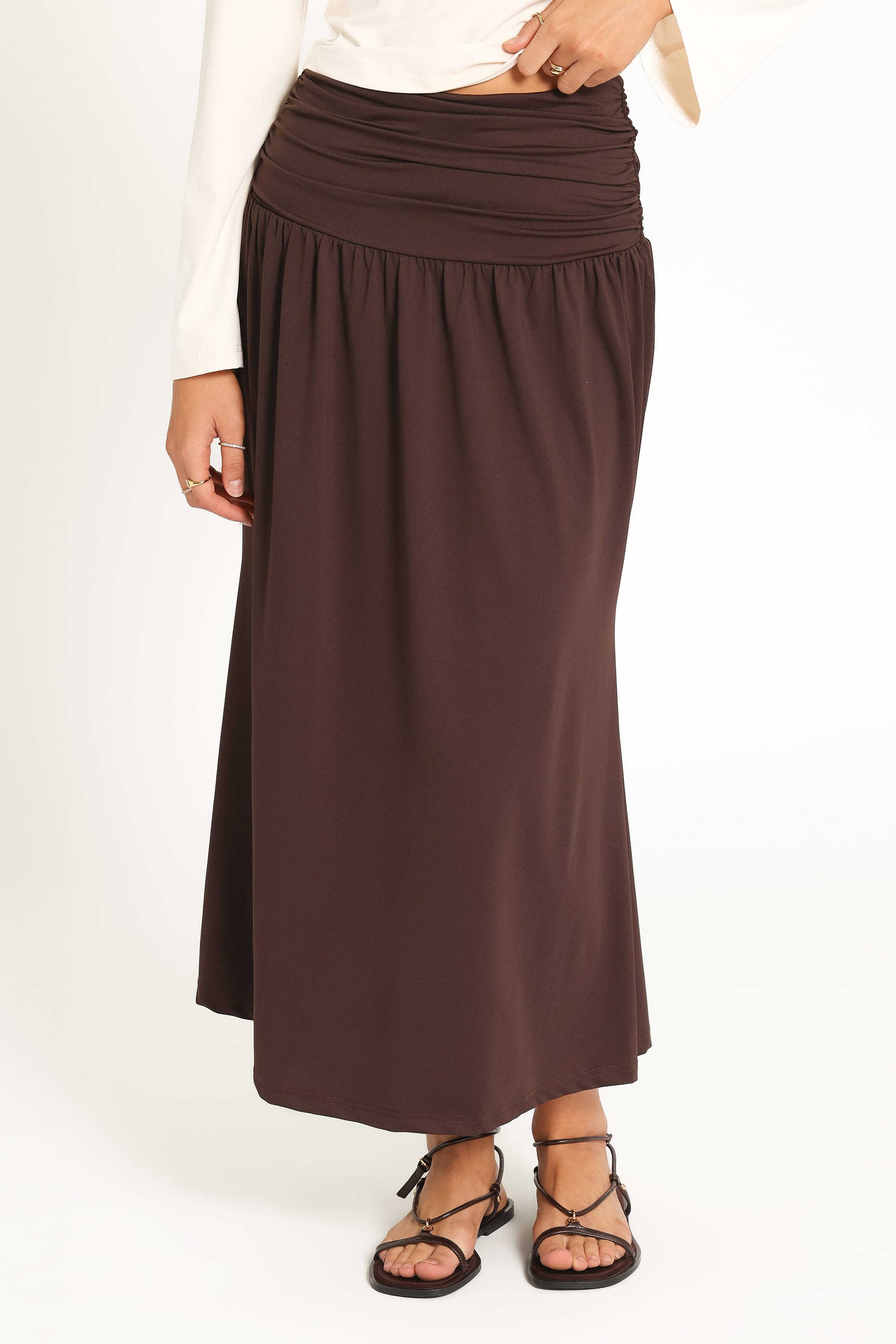 BOTTOMS Izzie Midi Skirt - Espresso