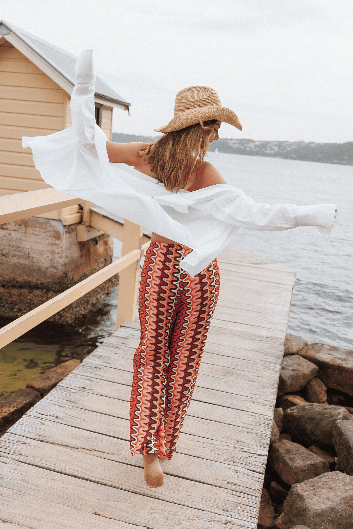 BOTTOMS Jalen Elastic Pant - Red Geo