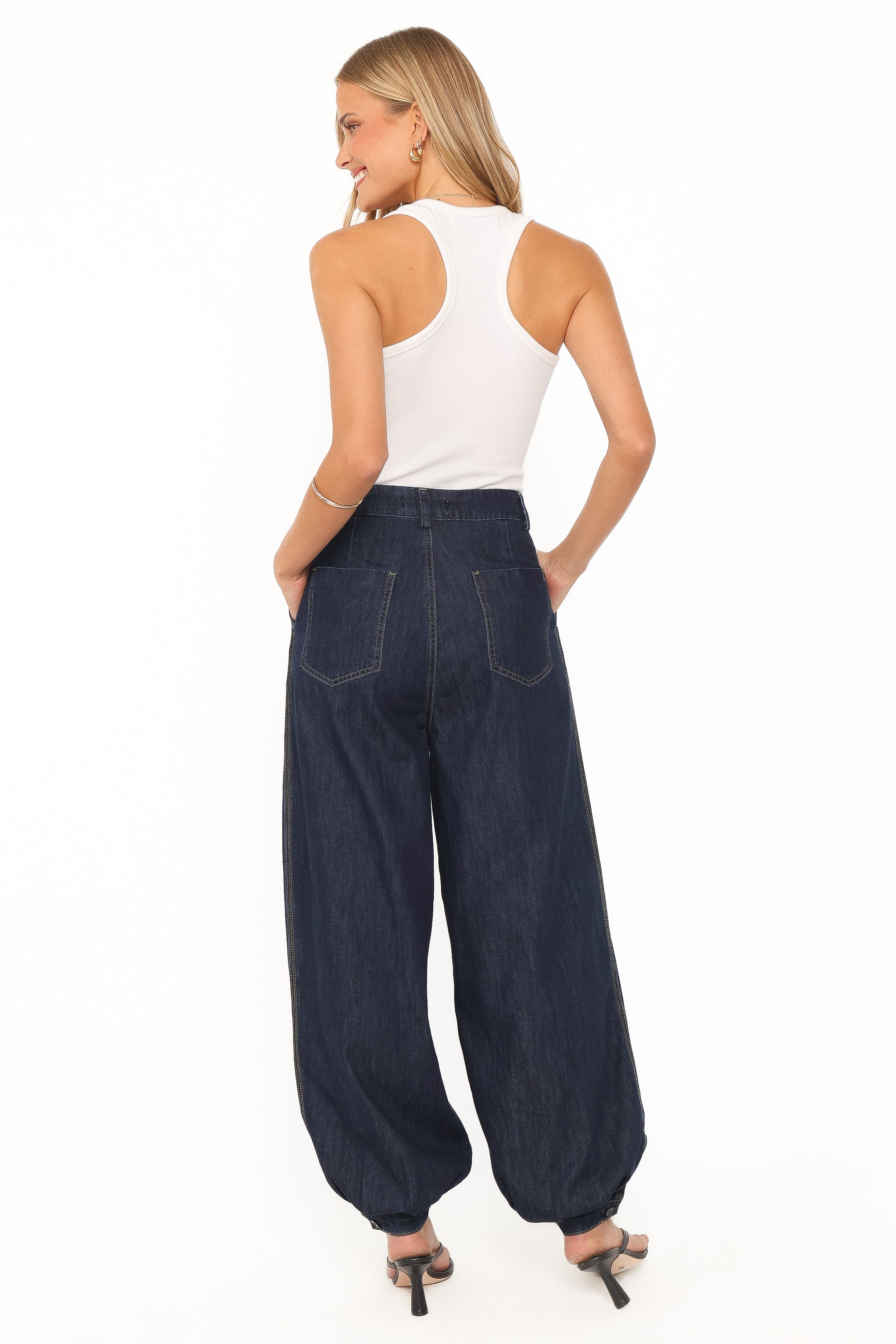 BOTTOMS Melita Balloon Leg Denim Jeans - Indigo