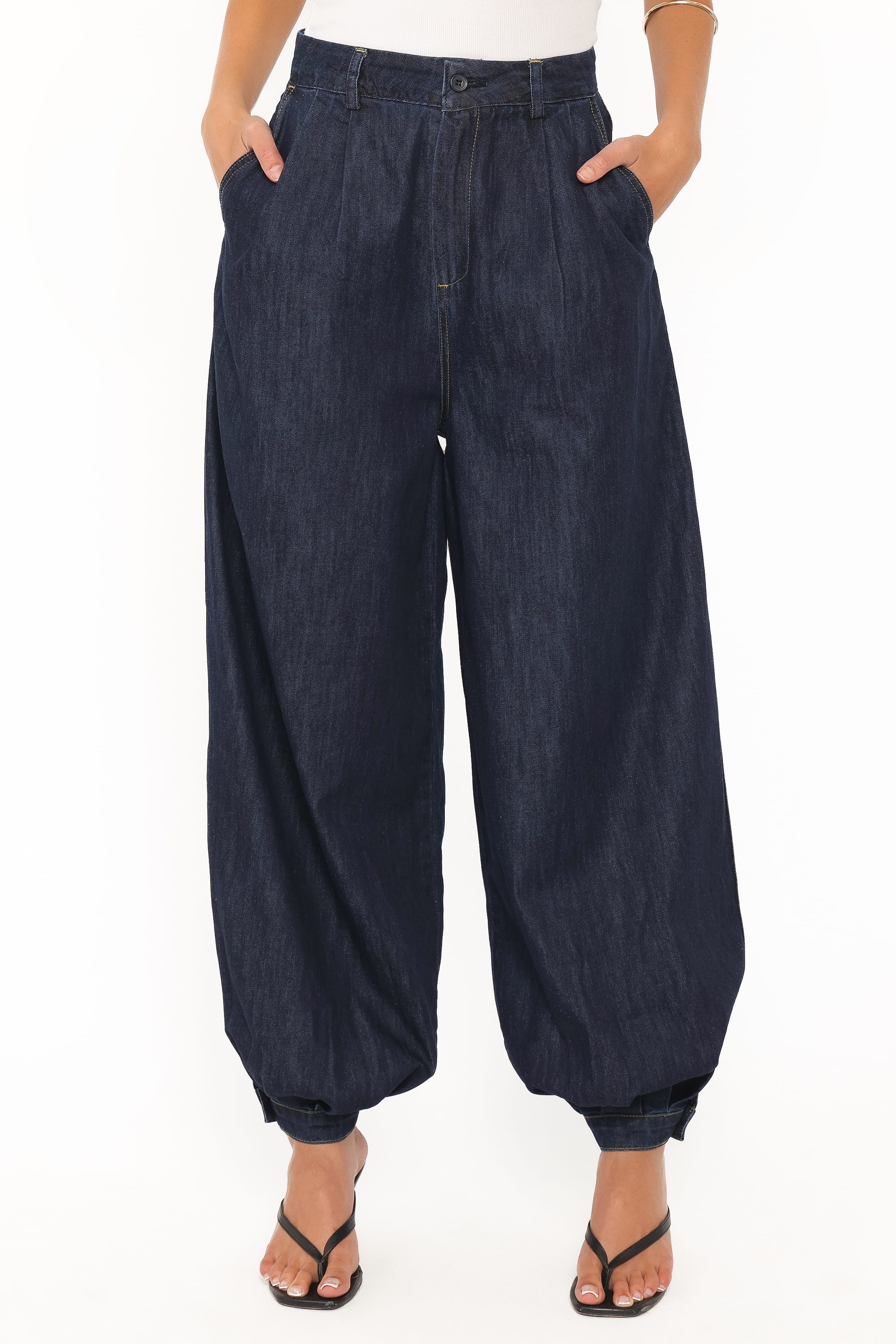 BOTTOMS Melita Balloon Leg Denim Jeans - Indigo