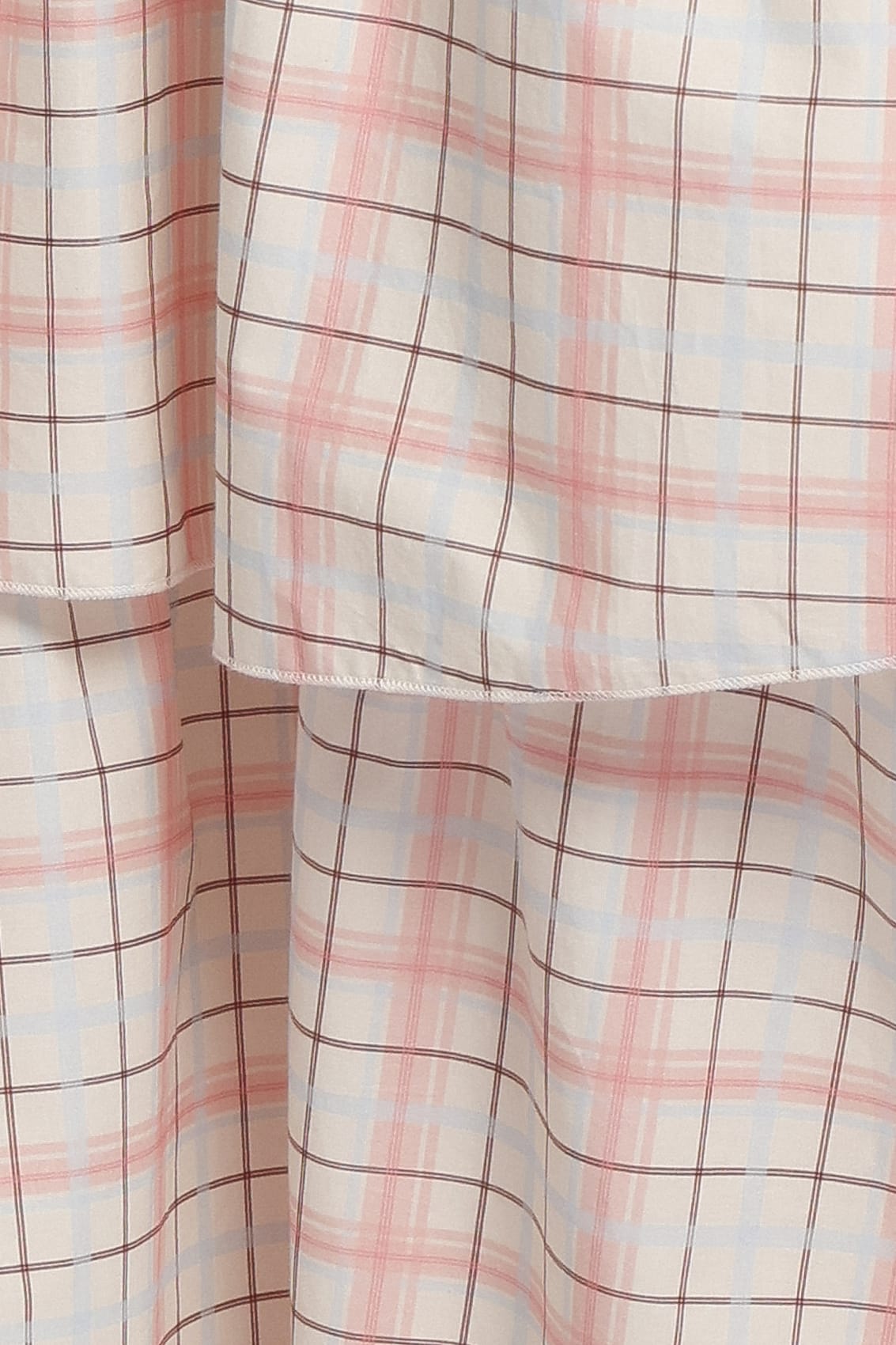 BOTTOMS Nyah Tiered Maxi Skirt - Pale Pink Plaid