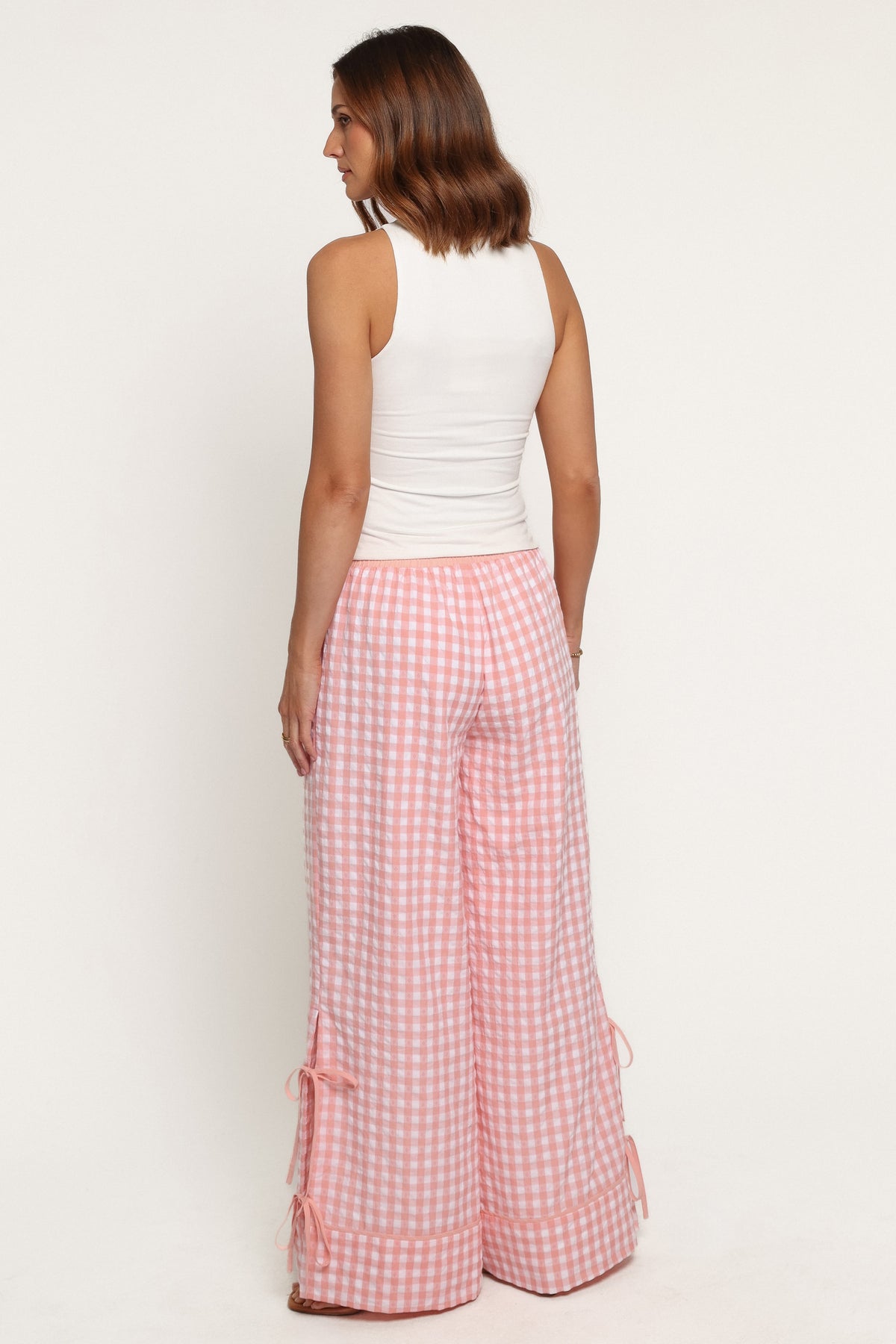 BOTTOMS Rafa Wide Leg Pants - Pink Gingham