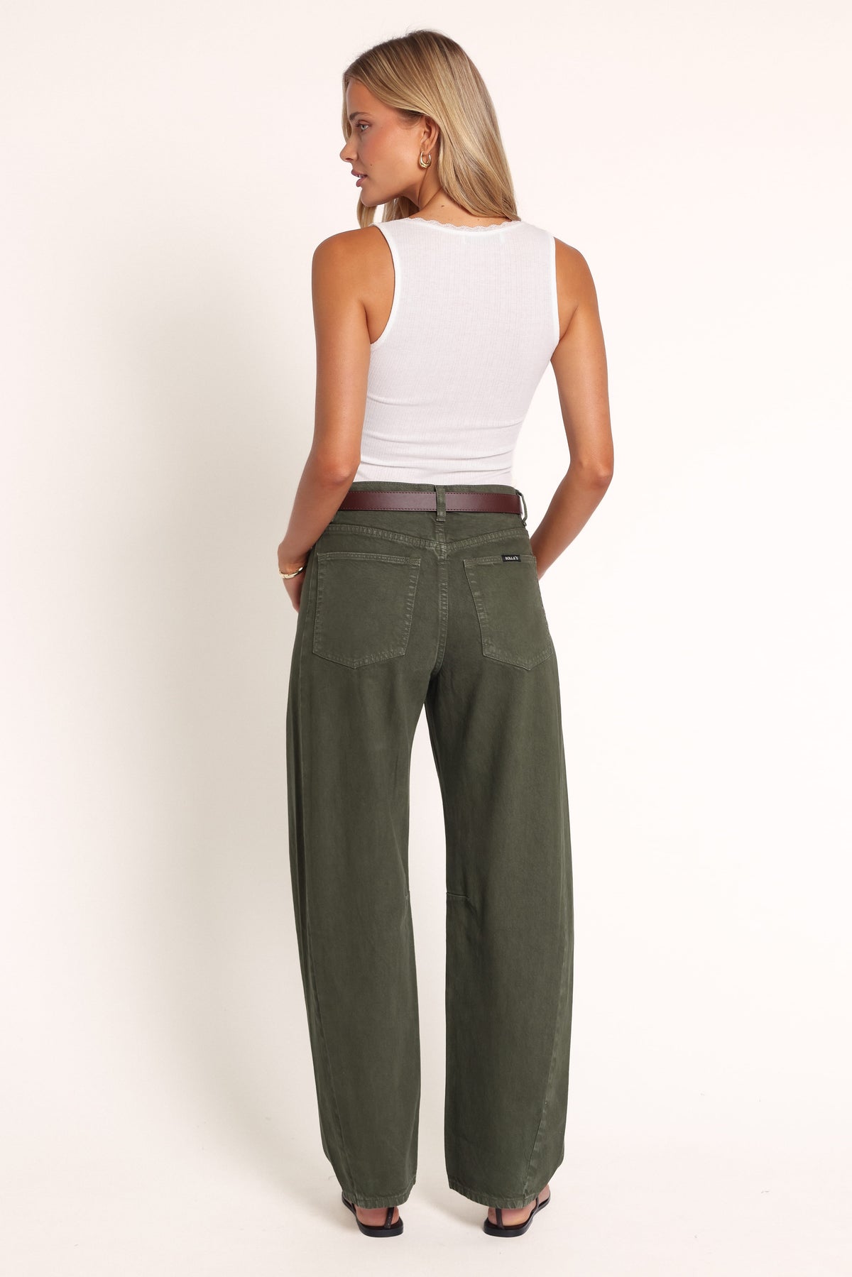 BOTTOMS Rollas Arc Barrel Long Jeans - Military