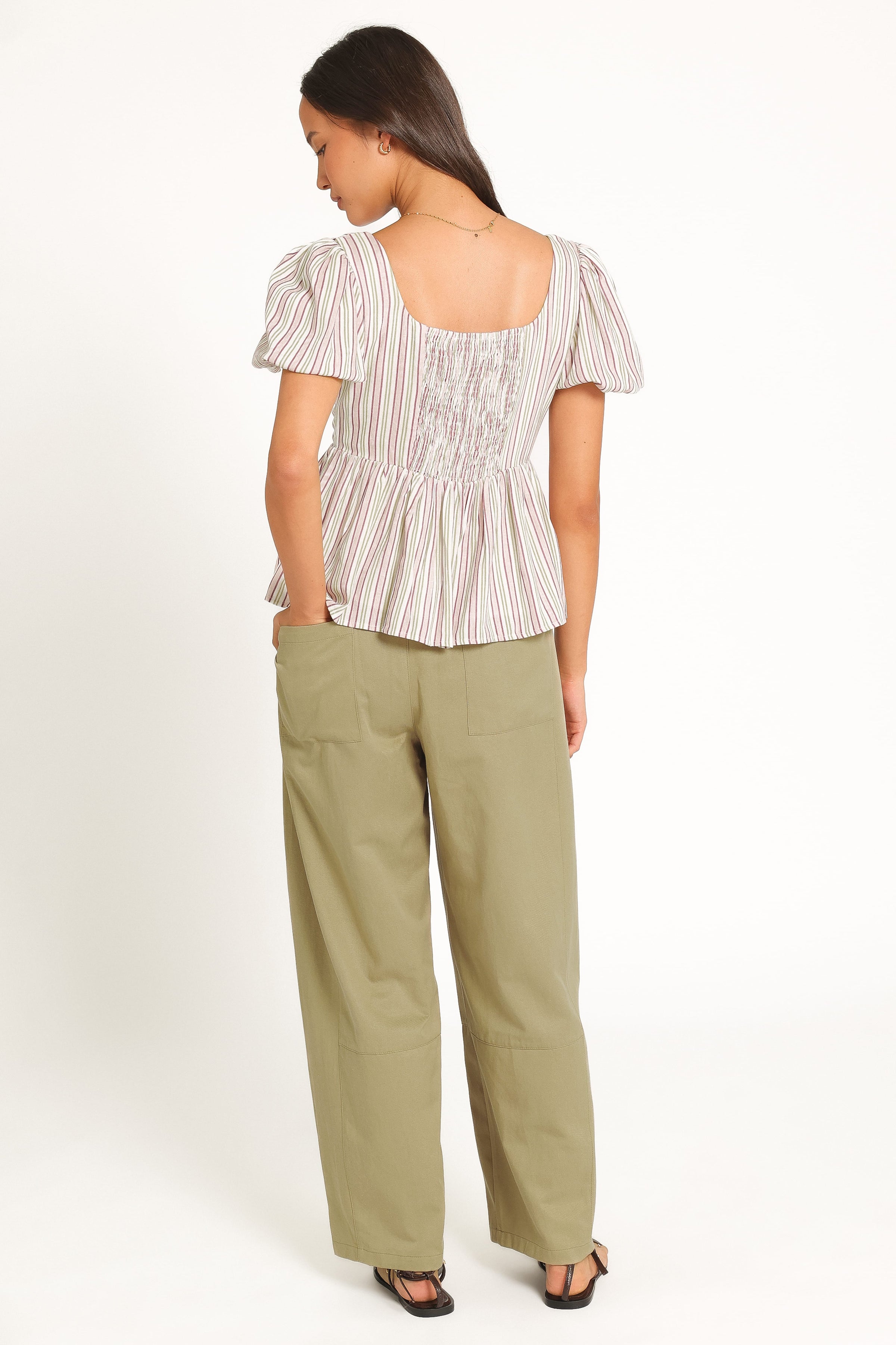 BOTTOMS Sasha Barrel Jean - Moss Green