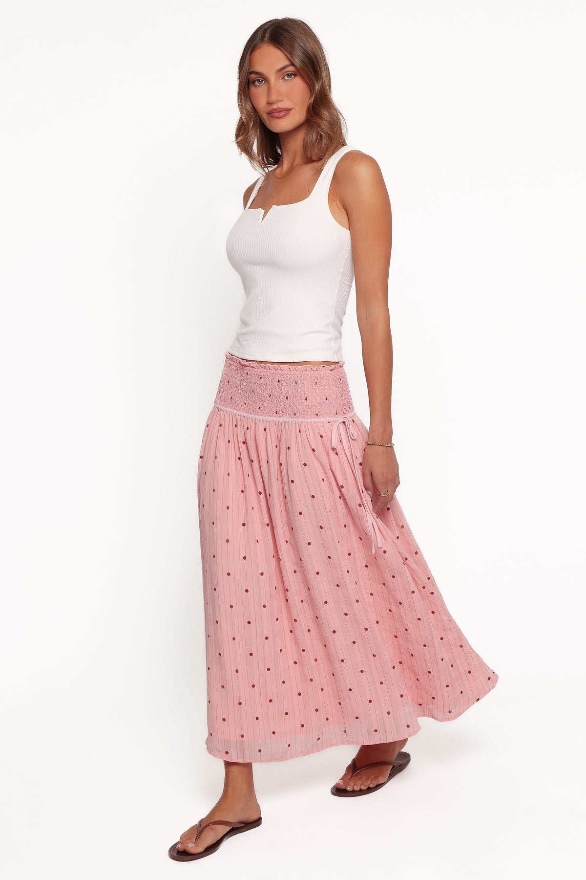 BOTTOMS Saskia Maxi Skirt - Pink Dot