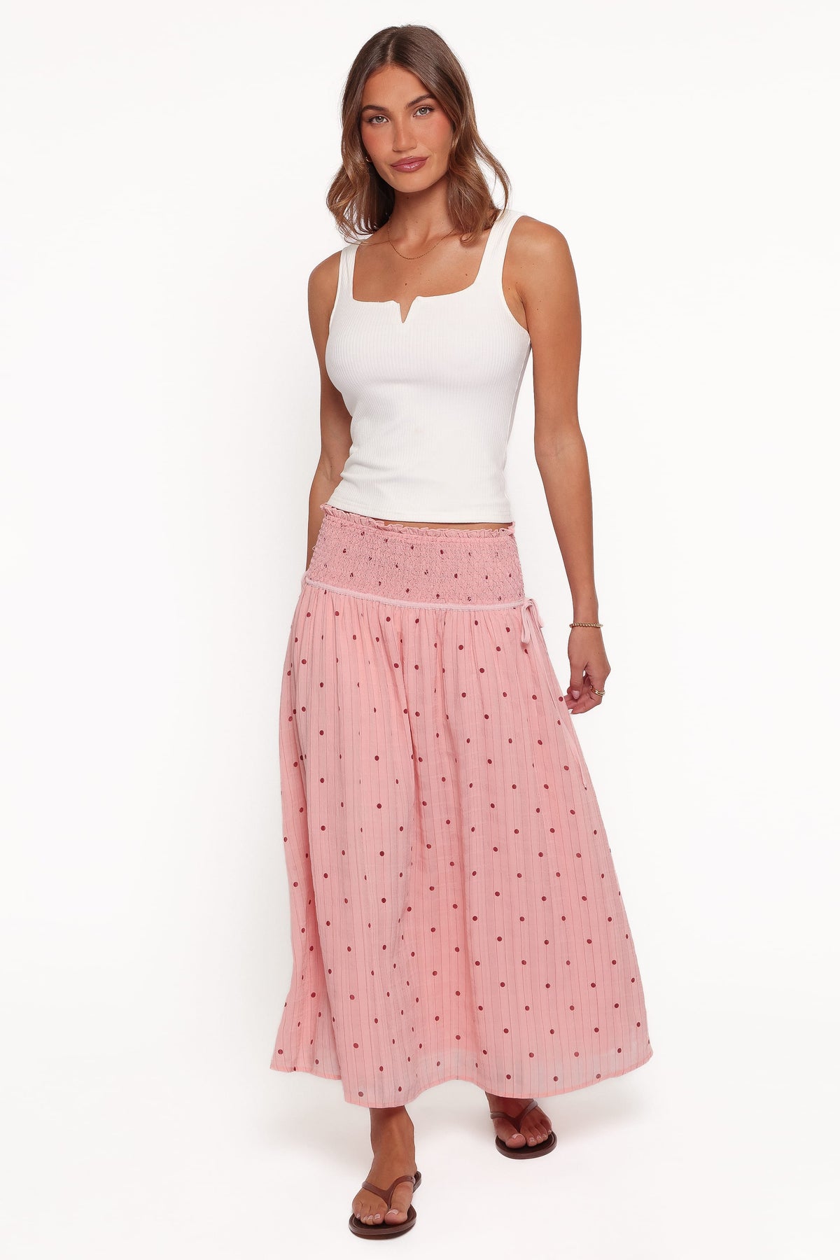 BOTTOMS Saskia Maxi Skirt - Pink Dot