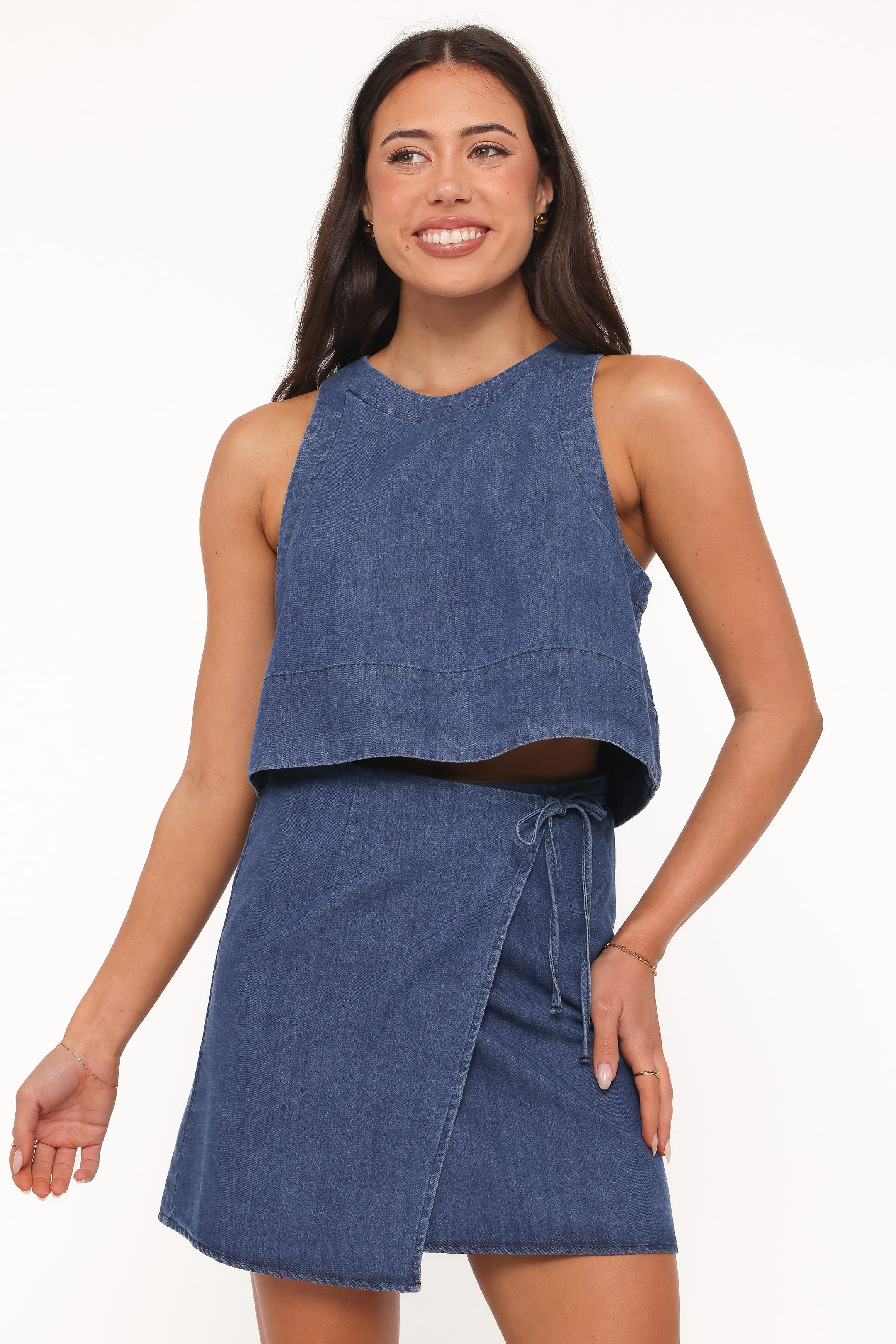 BOTTOMS Siena Wrap Skirt - Denim Wash