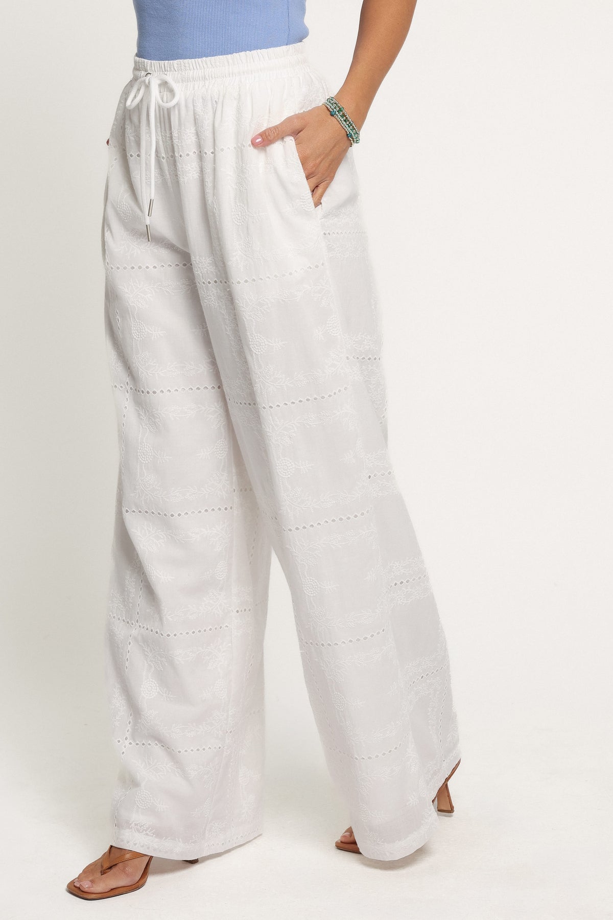 BOTTOMS Stanlee Wide Leg Pants - White