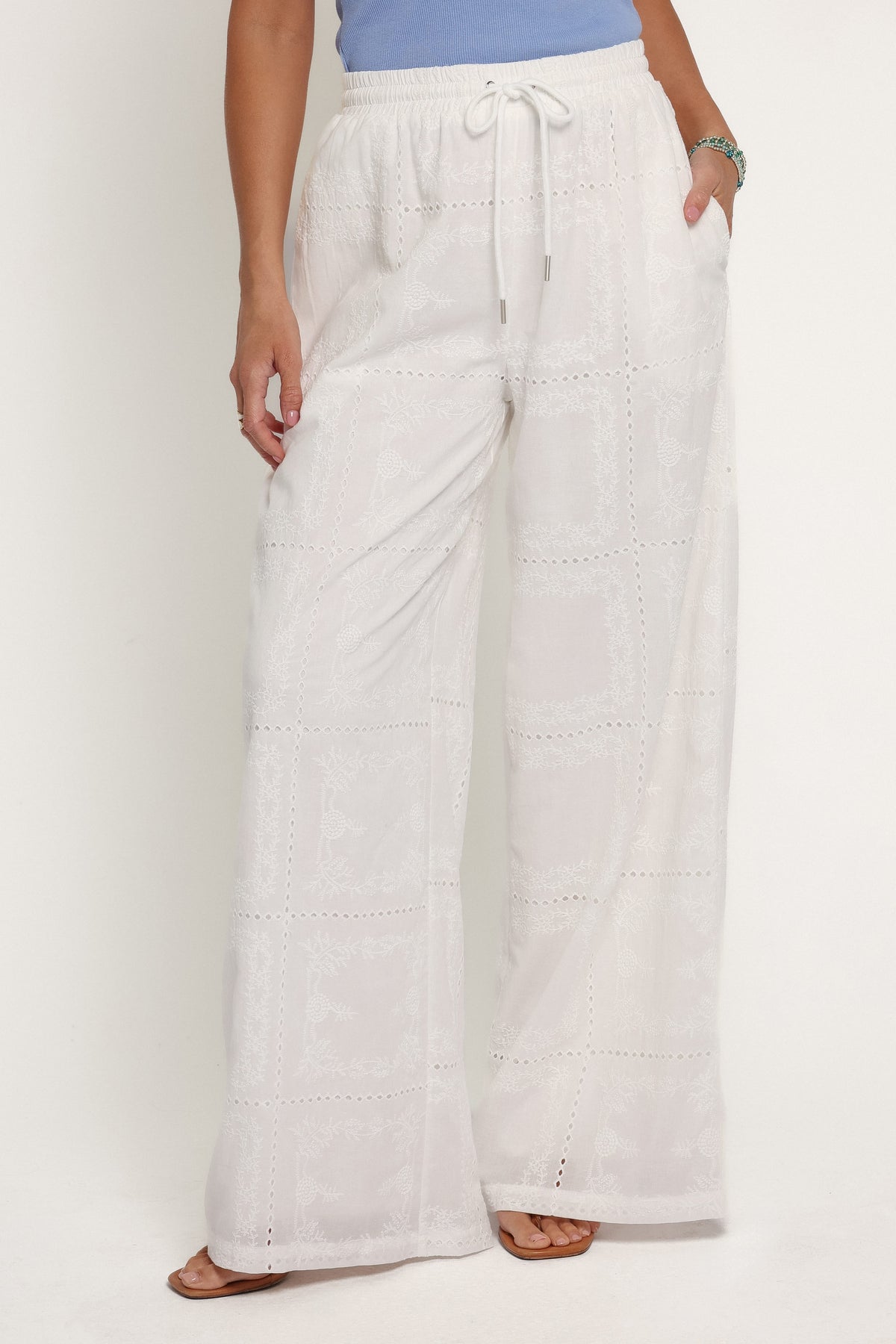 BOTTOMS Stanlee Wide Leg Pants - White