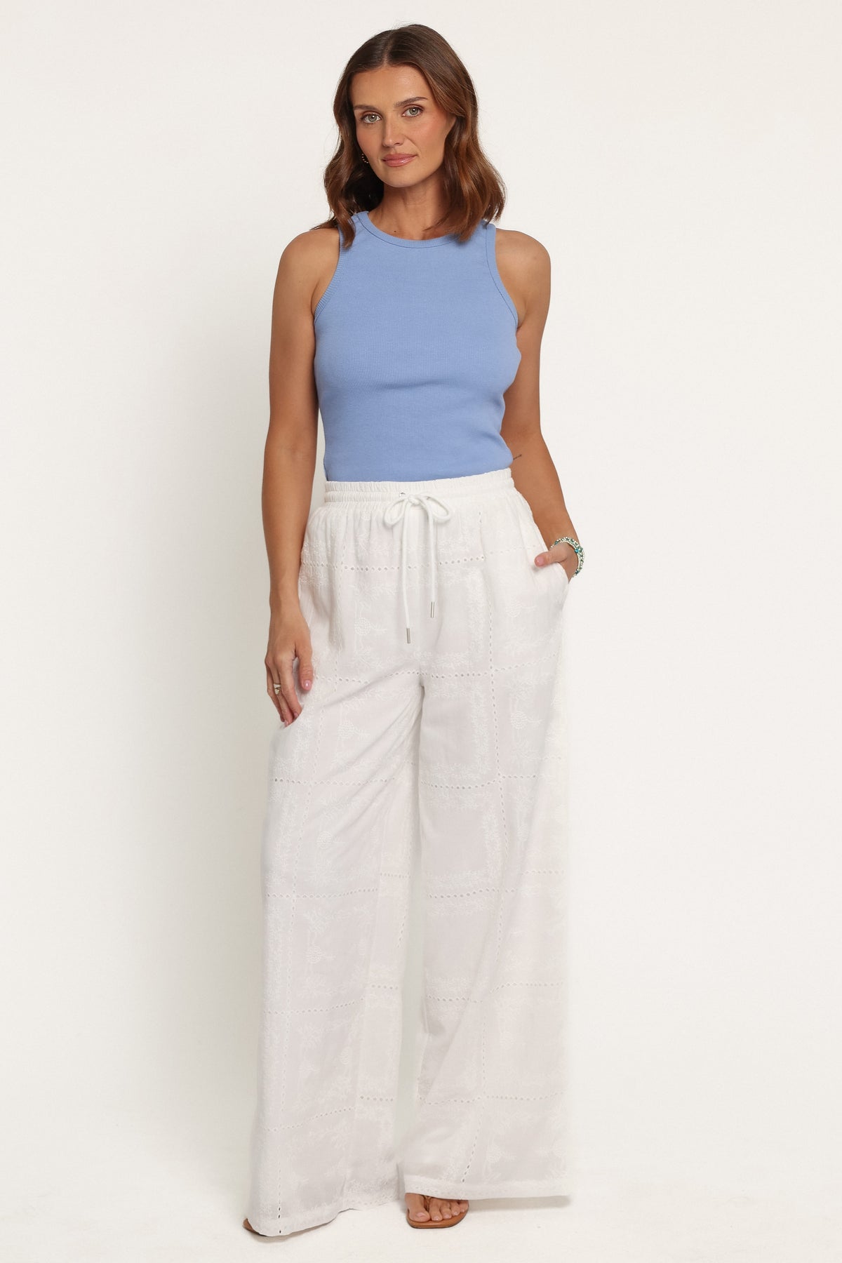 BOTTOMS Stanlee Wide Leg Pants - White
