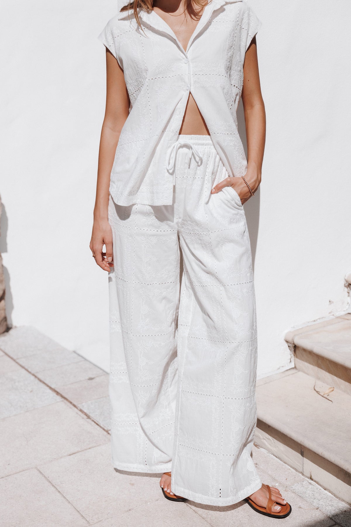 BOTTOMS Stanlee Wide Leg Pants - White